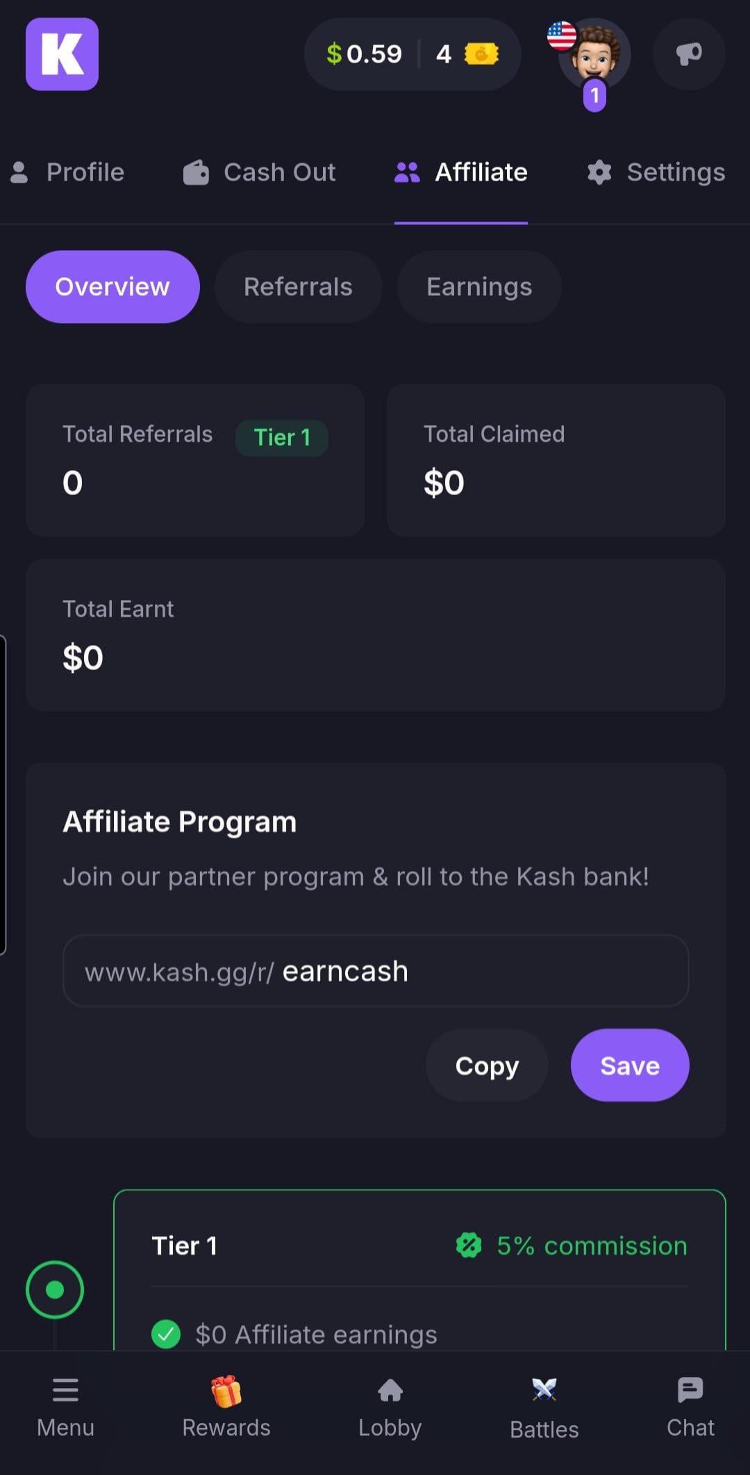 KASH referral code