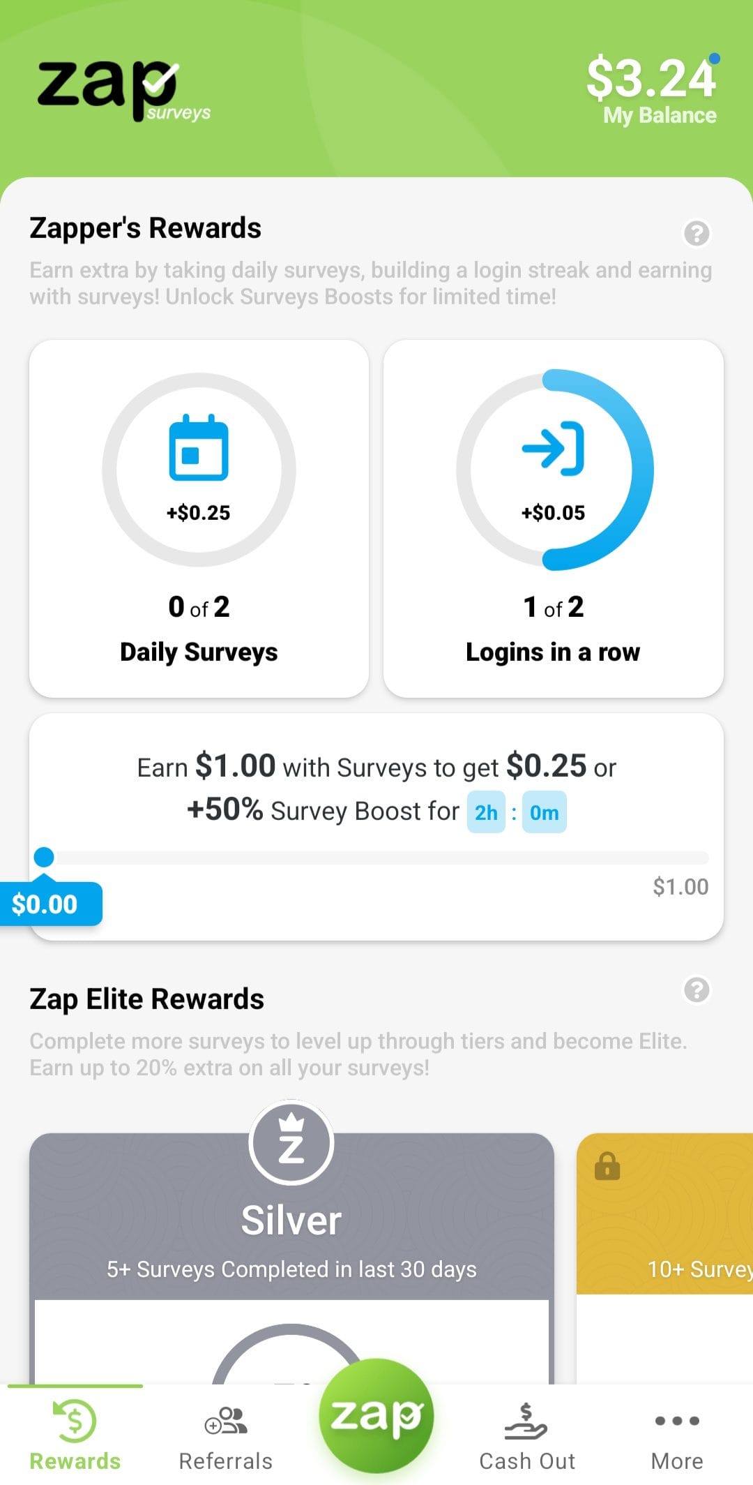Zap Surveys rewards