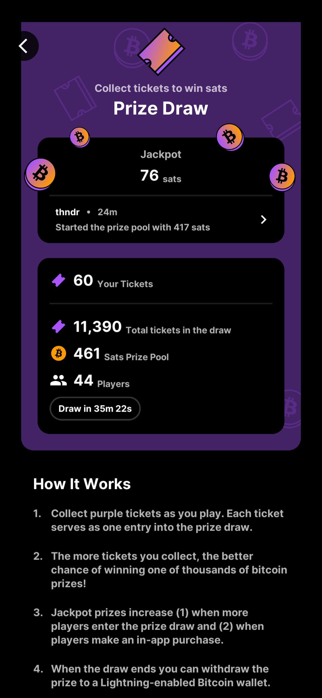 Bitcoin Bay prize draws