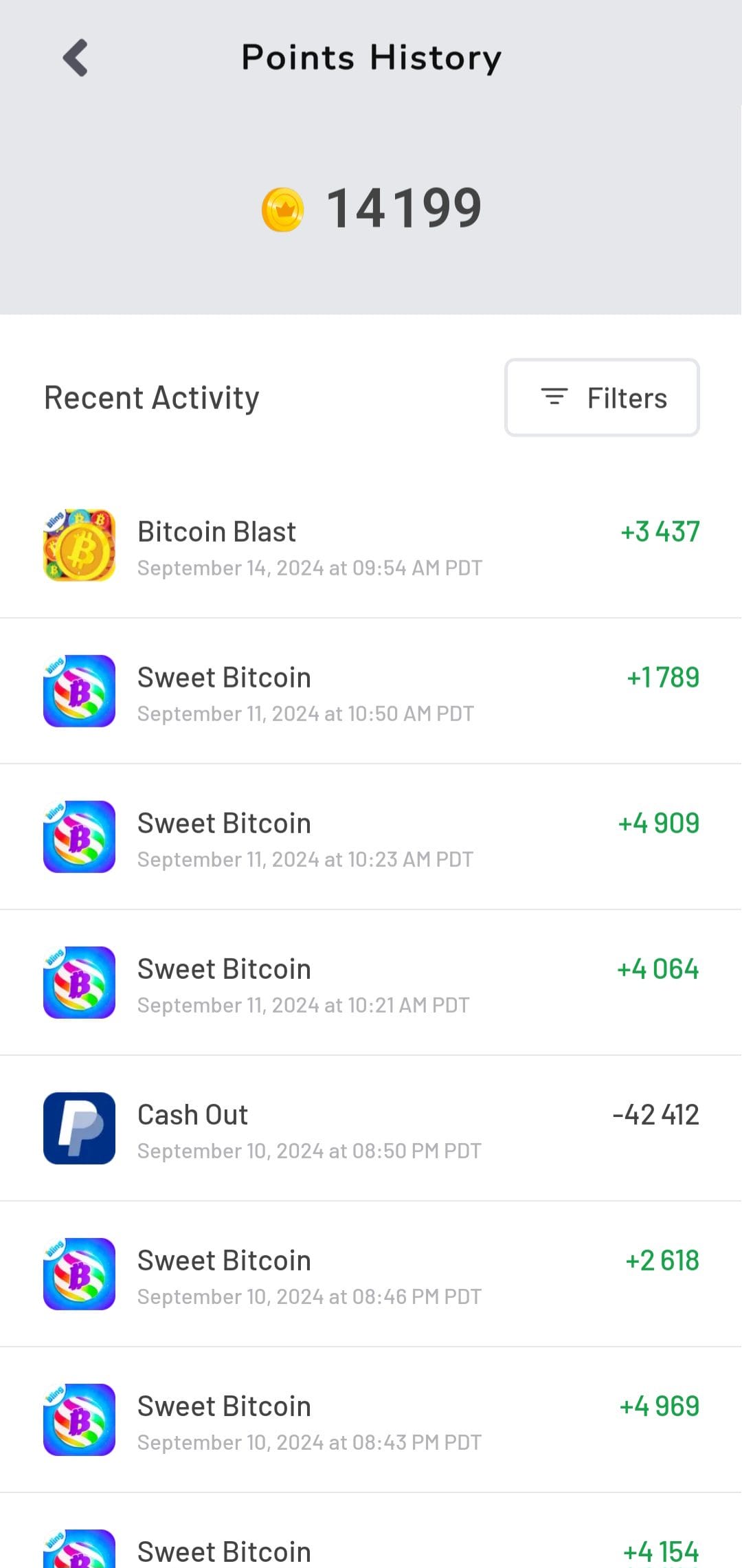 Bitcoin Blast recent activity
