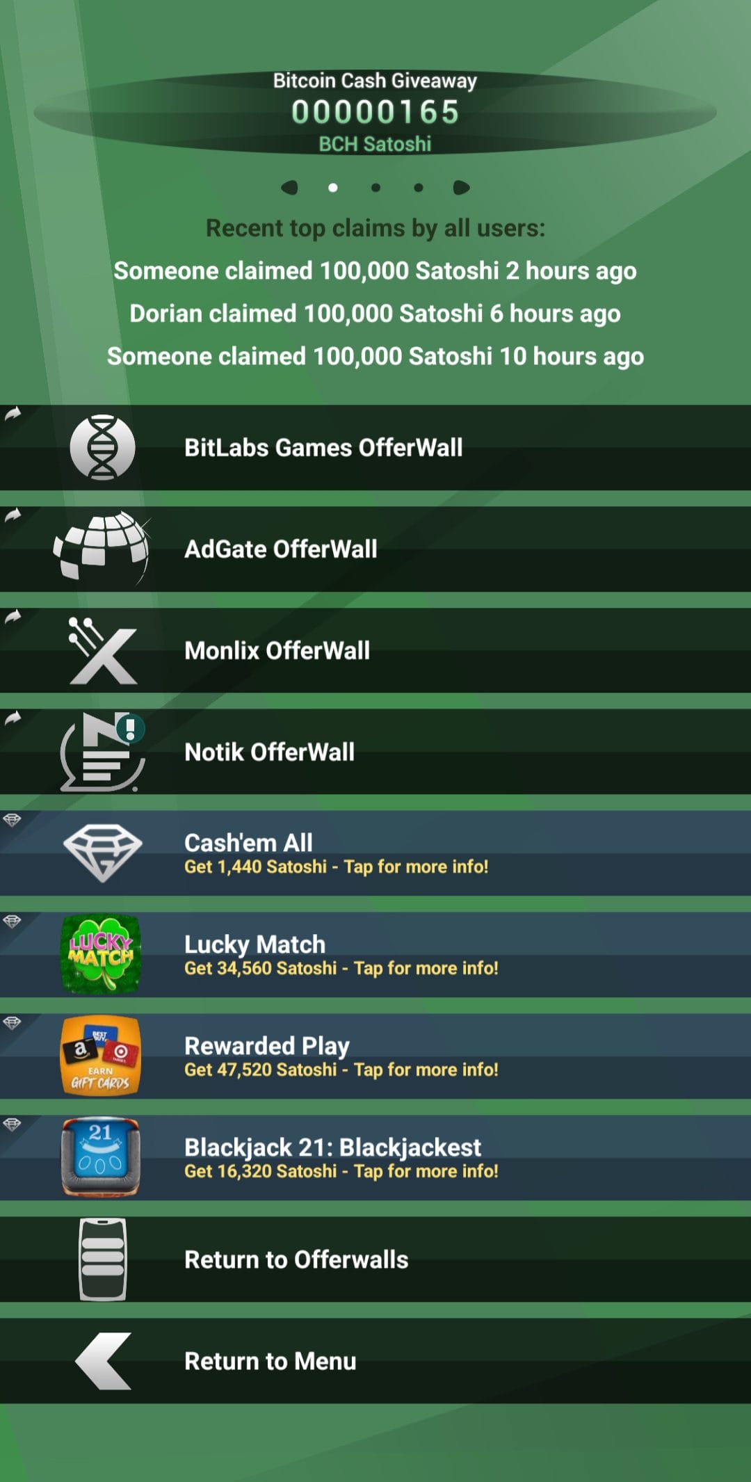 Bitcoin Cash Giveaway play games