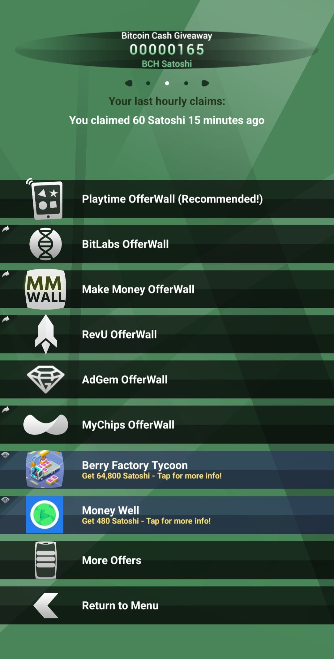 Bitcoin Cash Giveaway offerwalls