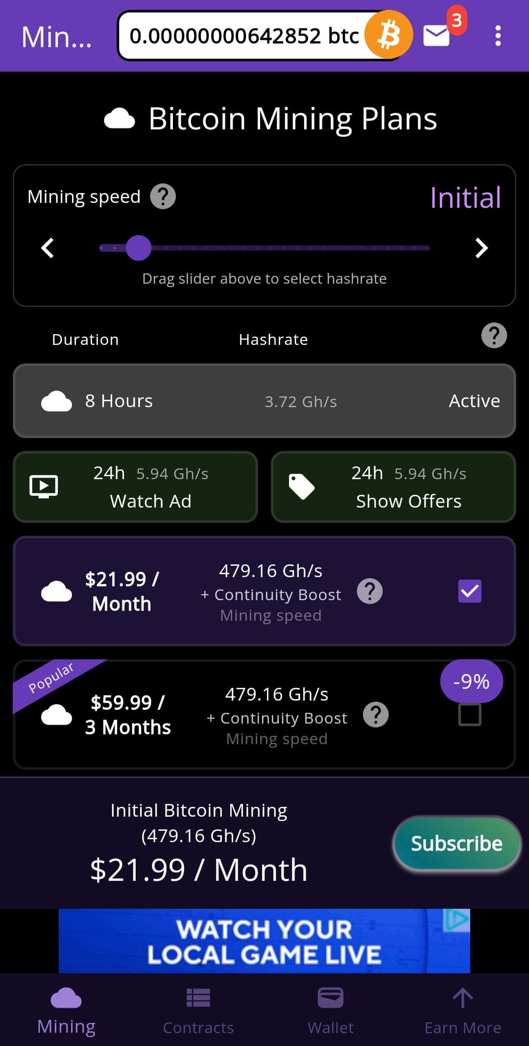 Bitcoin Mining (Crypto Miner) start mining