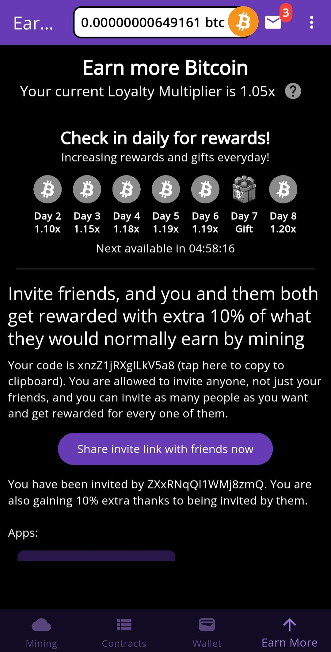 Bitcoin Mining (Crypto Miner) Referral Code