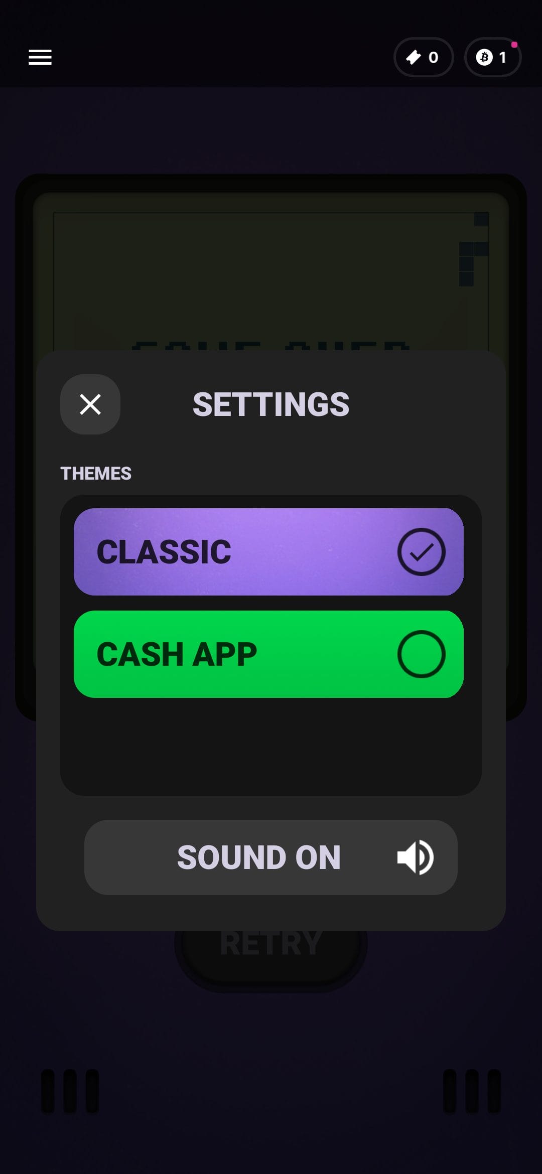 Bitcoin Snake change settings