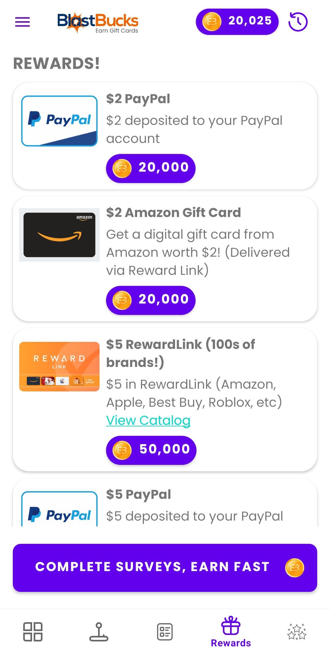 BlastBucks cashout options