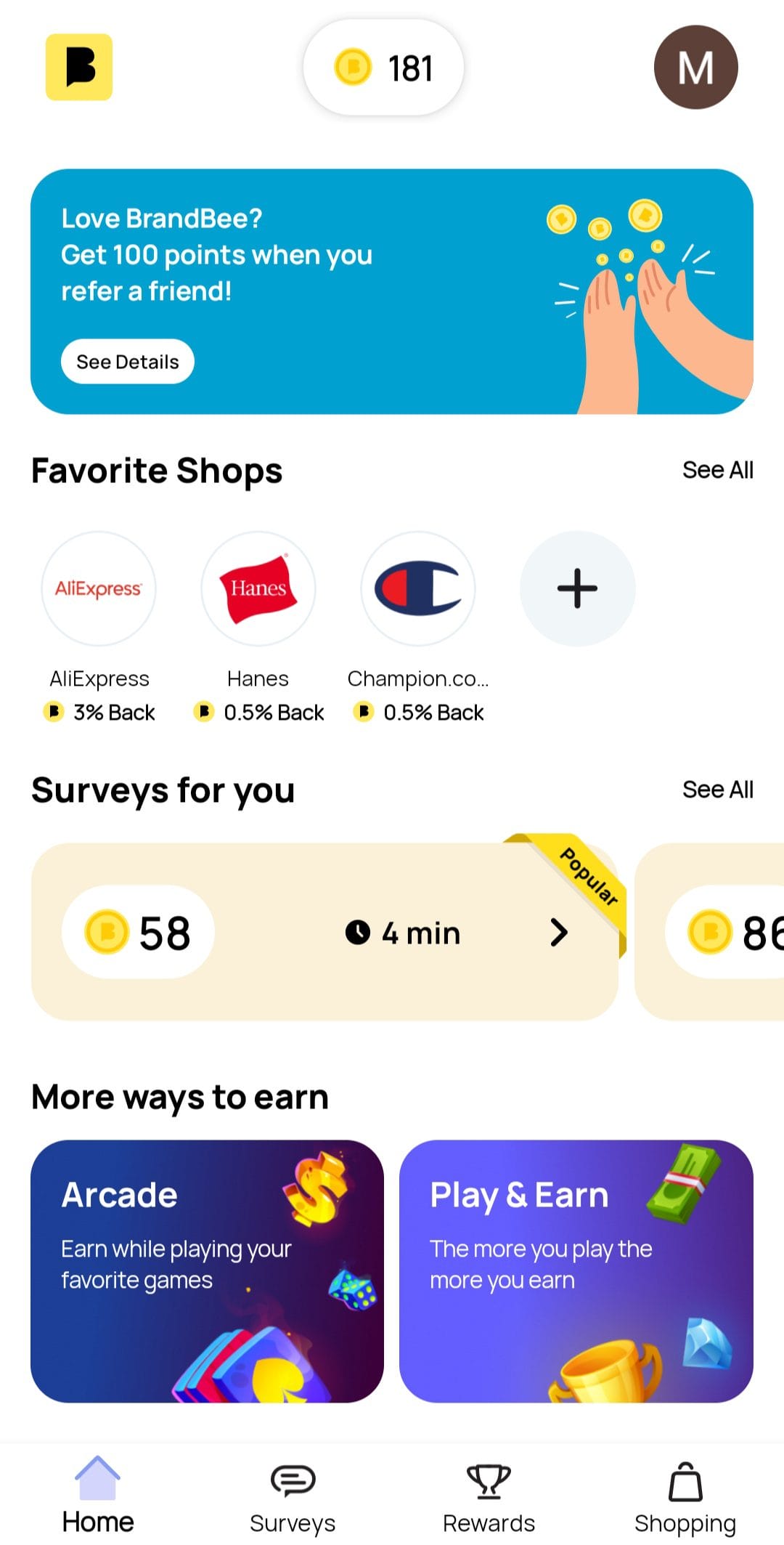 BrandBee ways to earn
