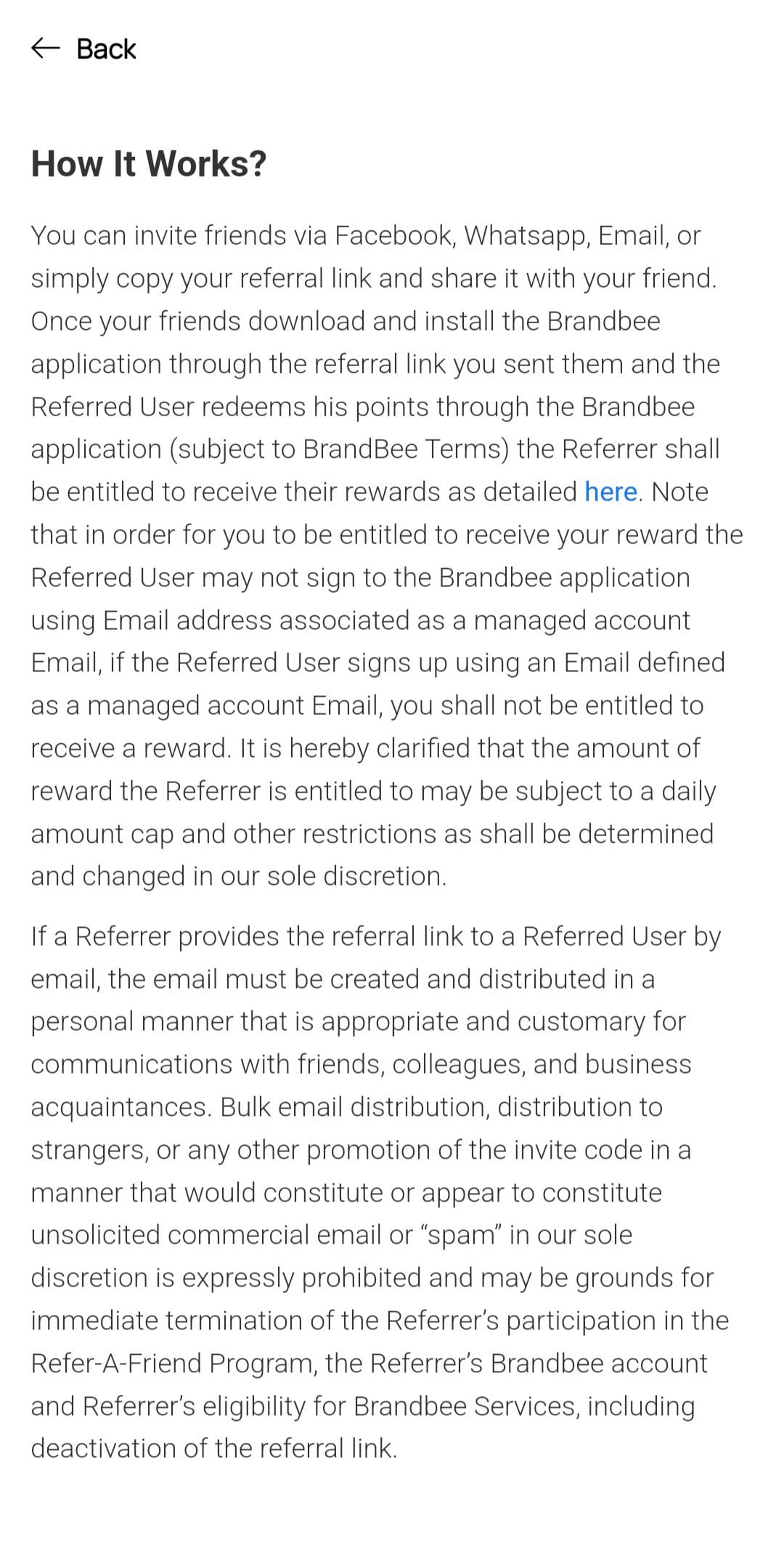 BrandBee referral program