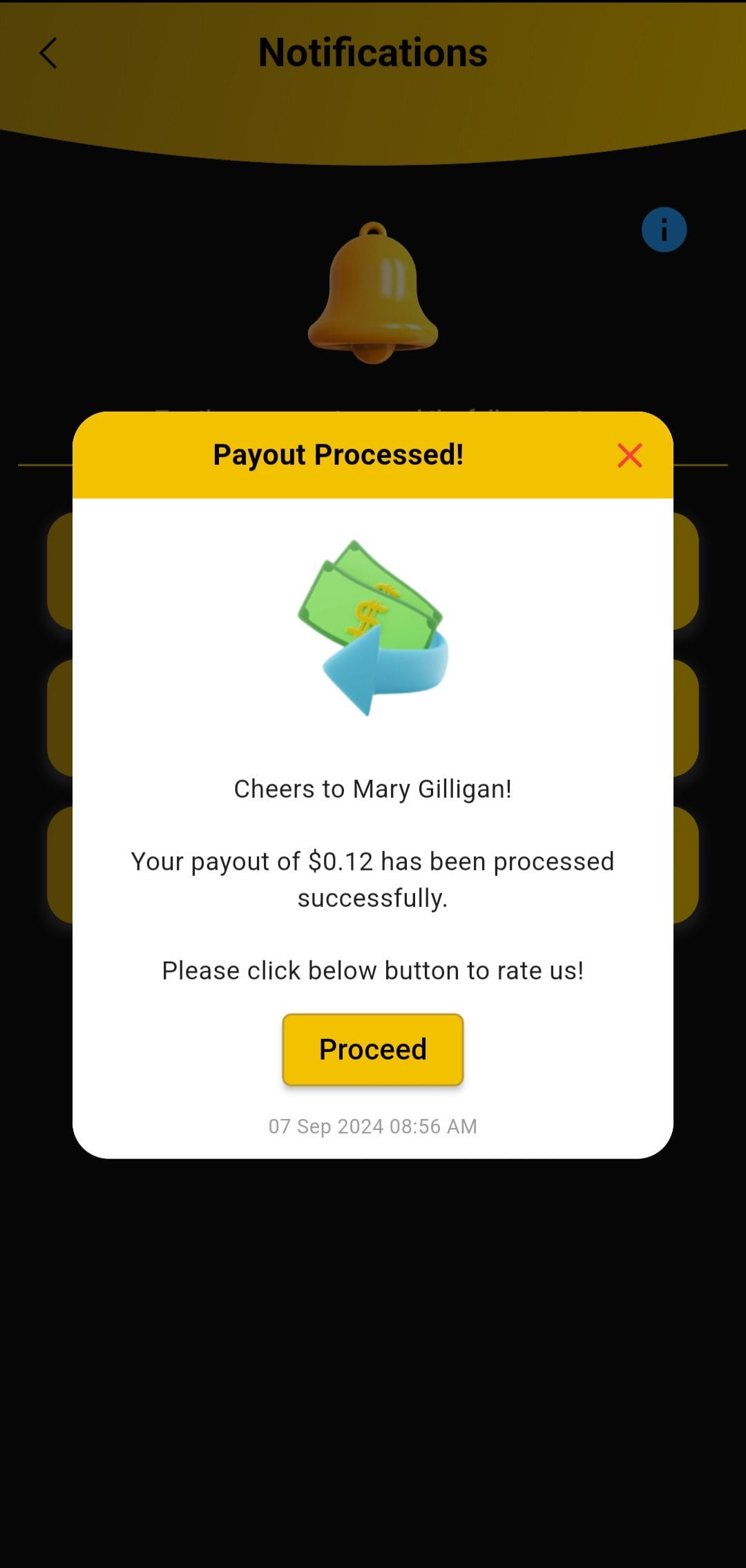 Cash Queen payout processed