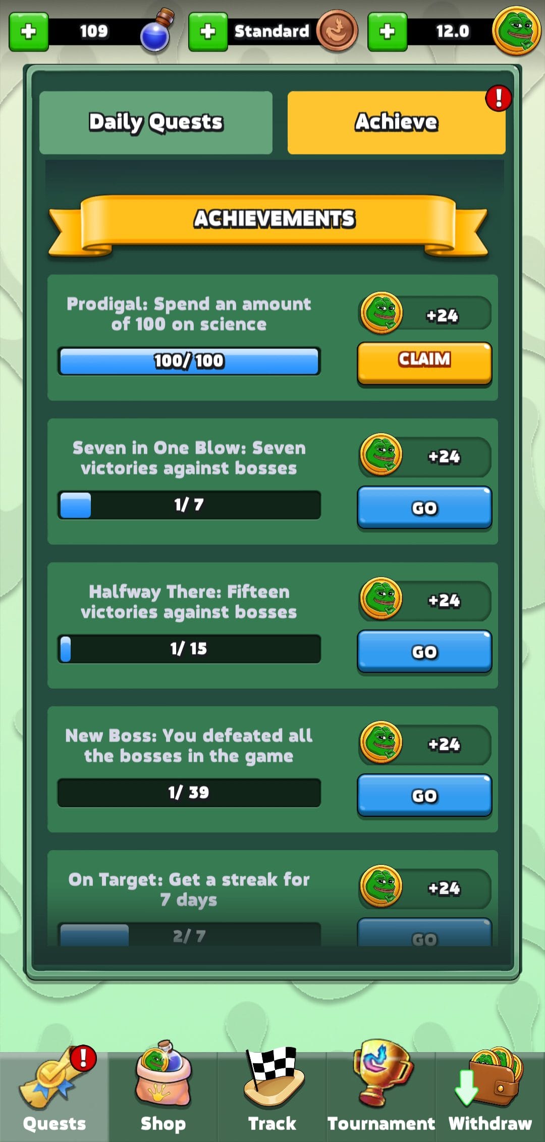 Crypto PEPE achievements