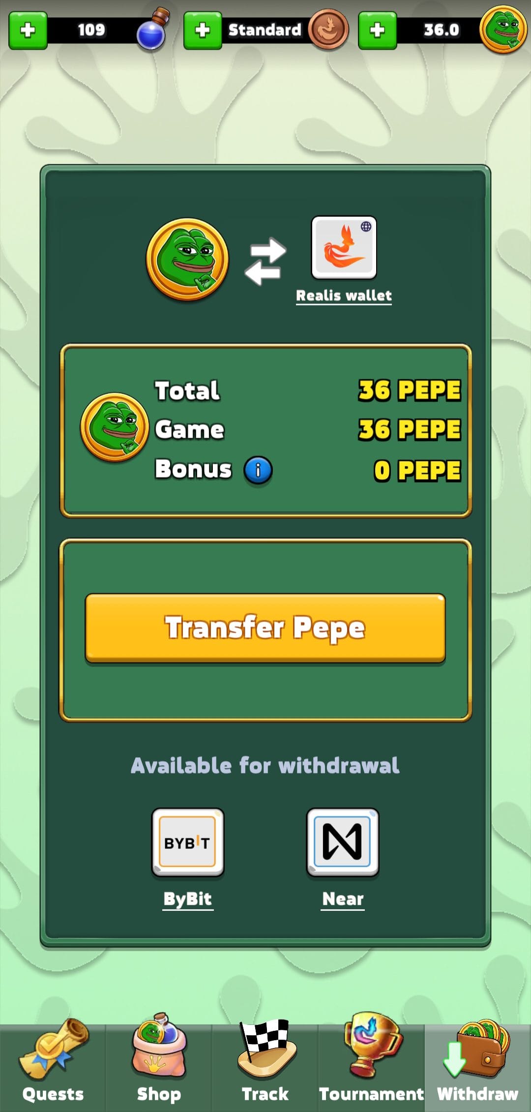 Crypto PEPE traansfer pepe