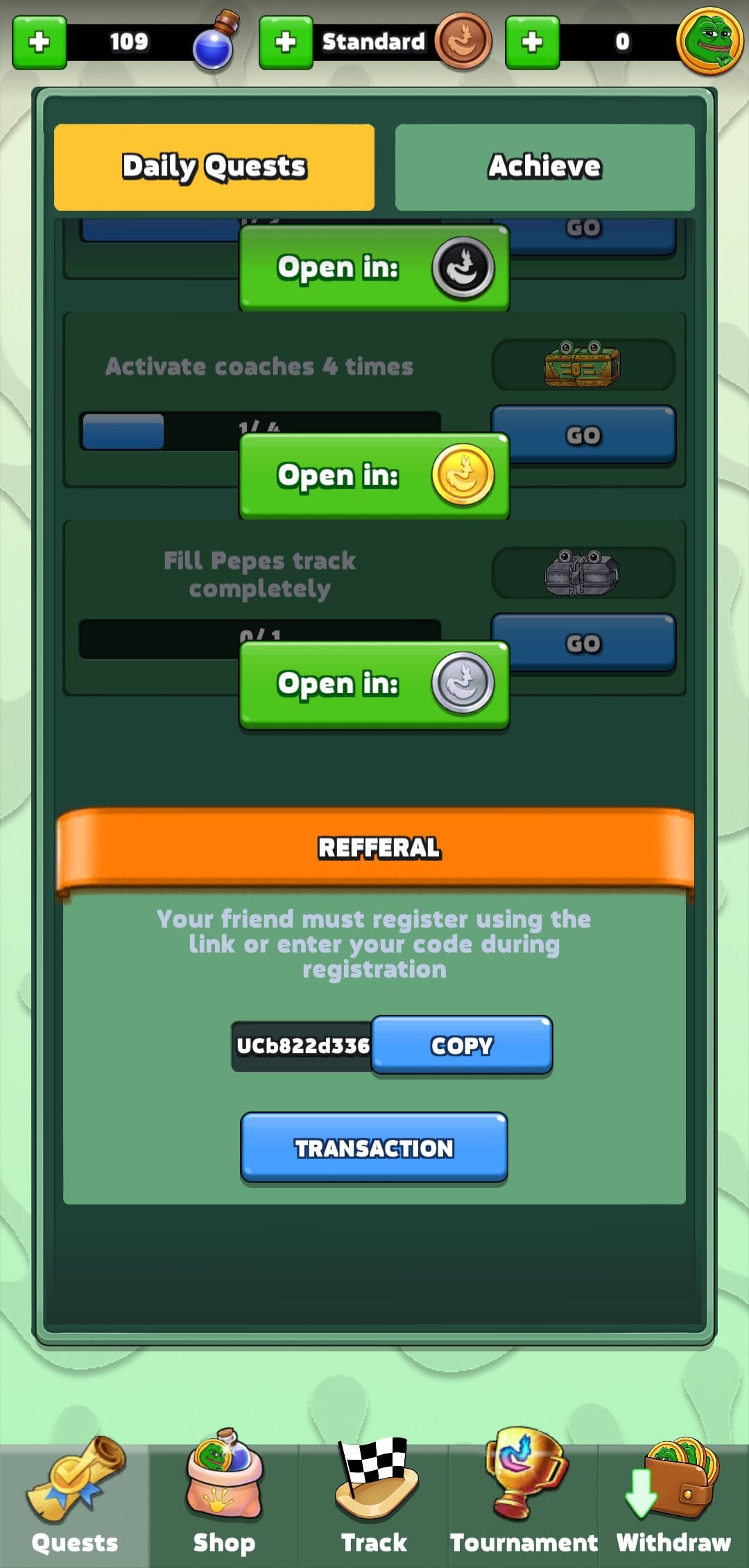 Crypto PEPE referral code