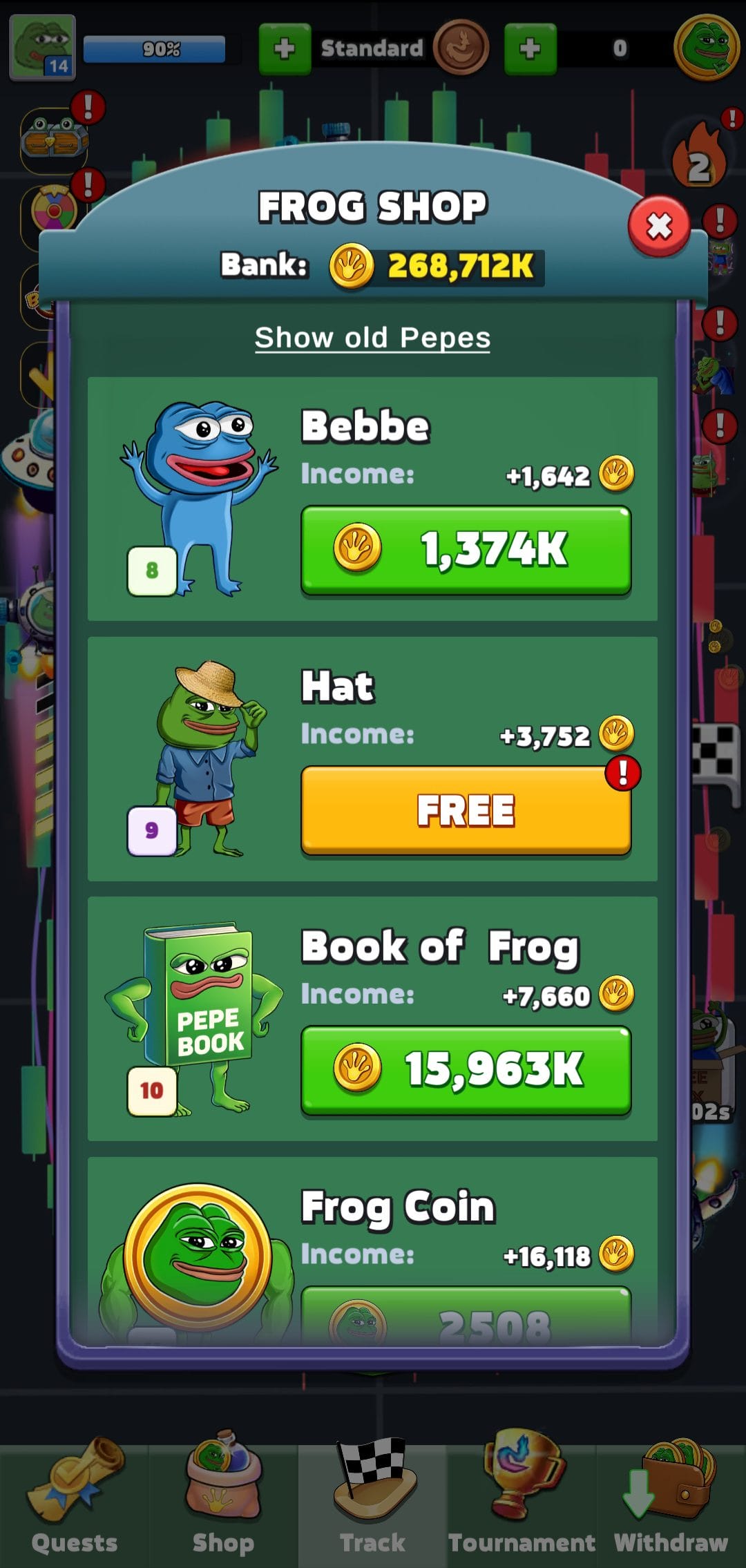Crypto PEPE frog shop
