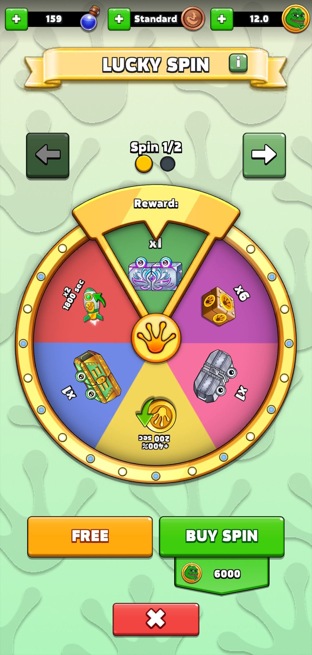 Crypto PEPE lucky spin