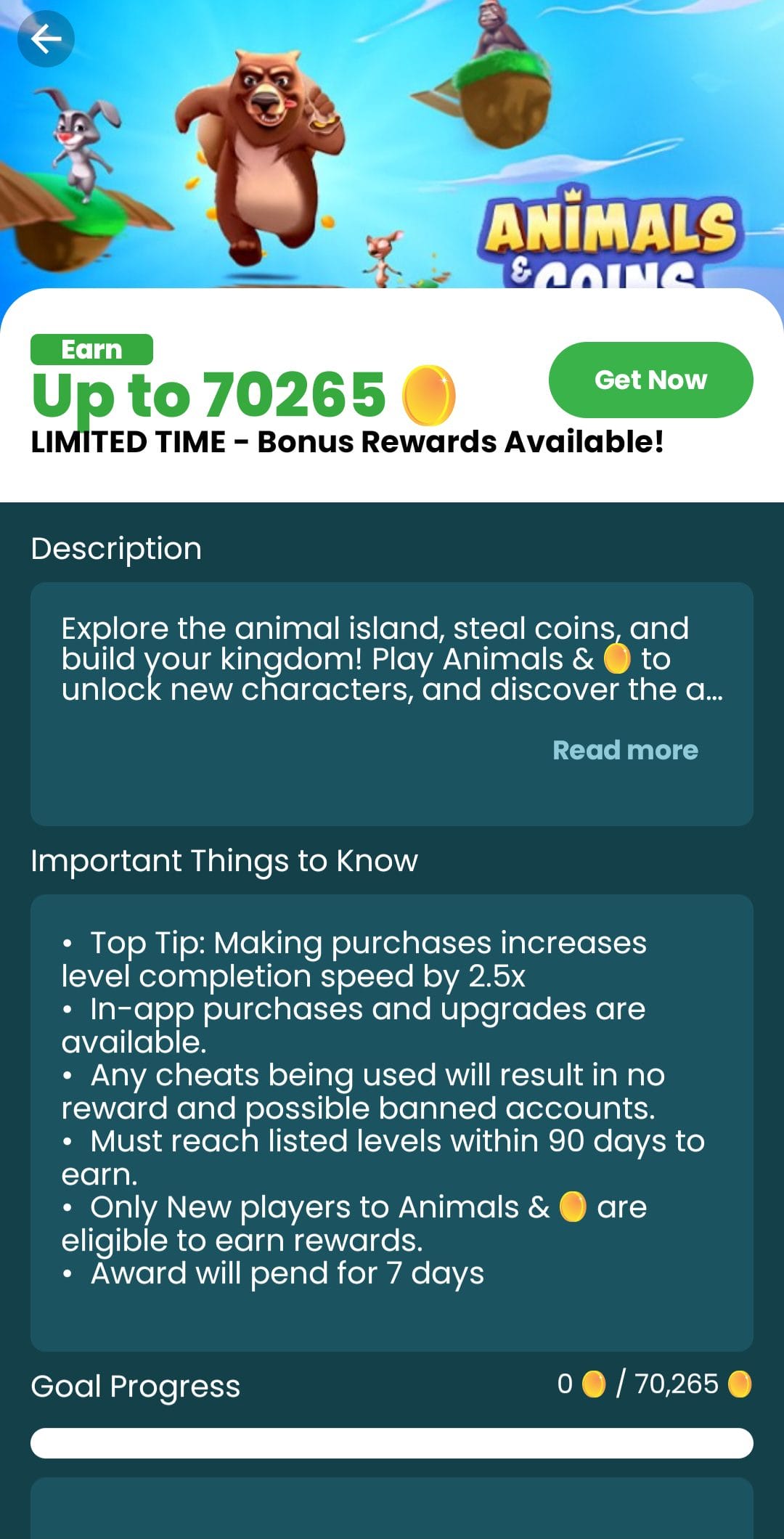 Easy Bucks play animals and coins 
