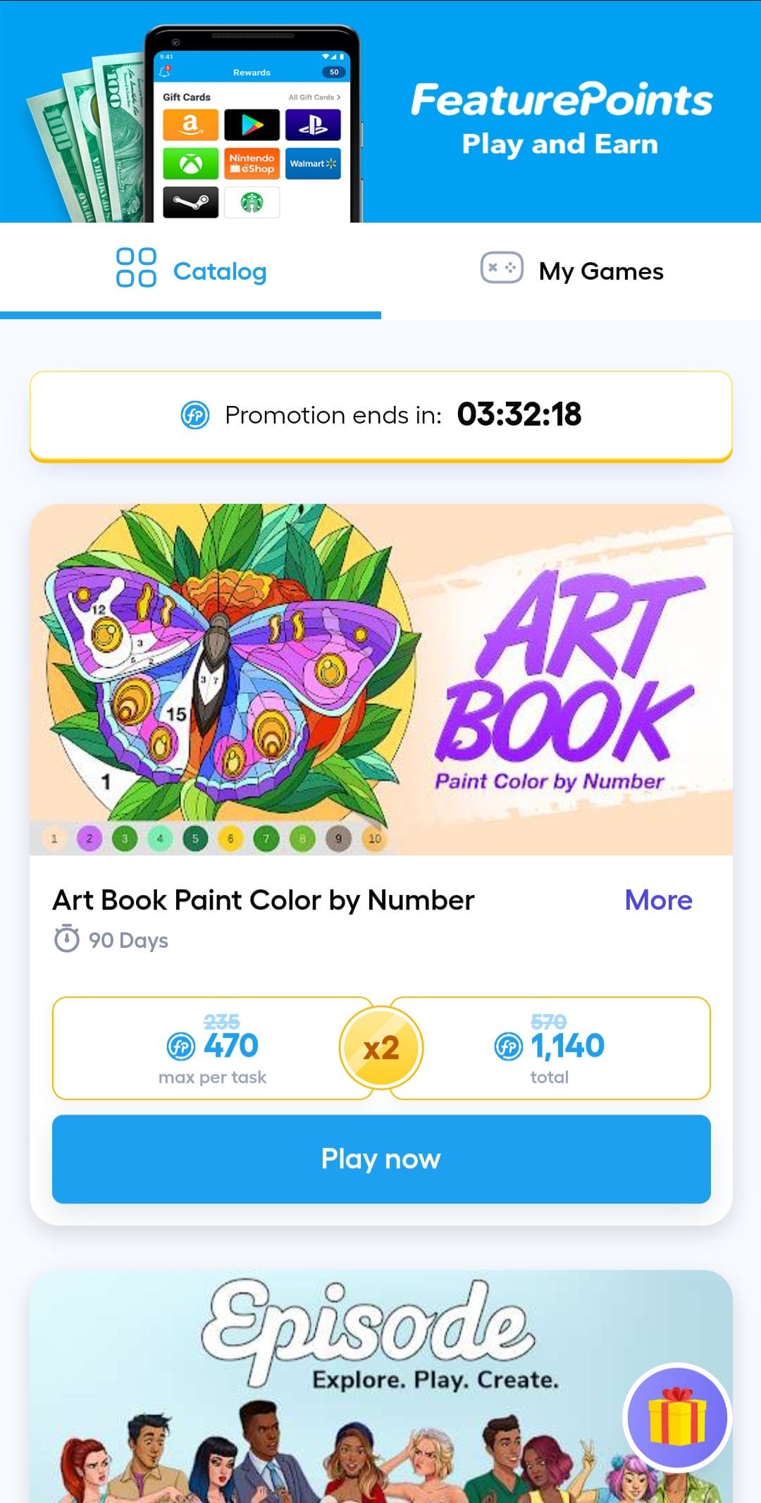 FeaturePoints play and earn games