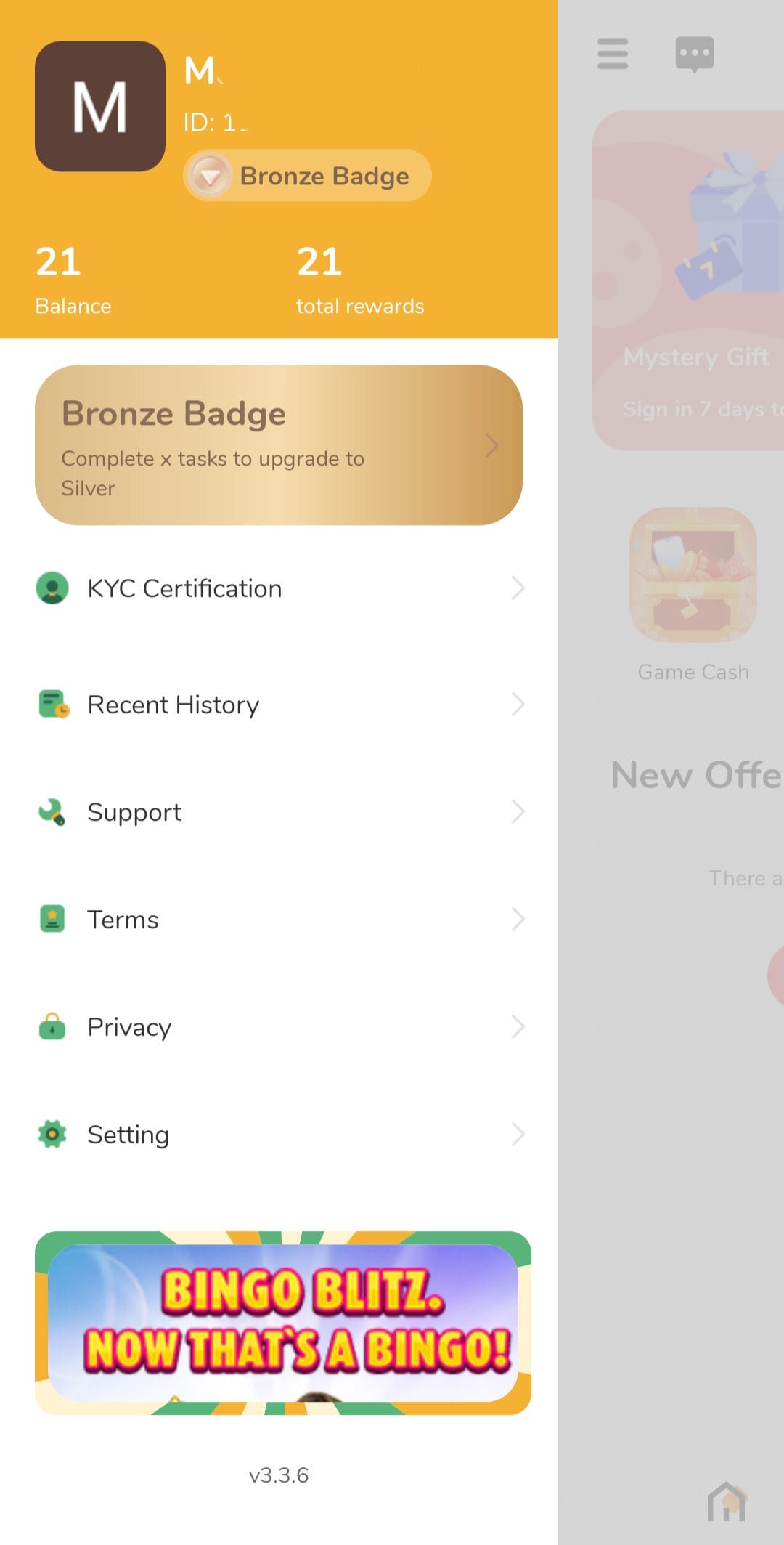 Gappx profile menu