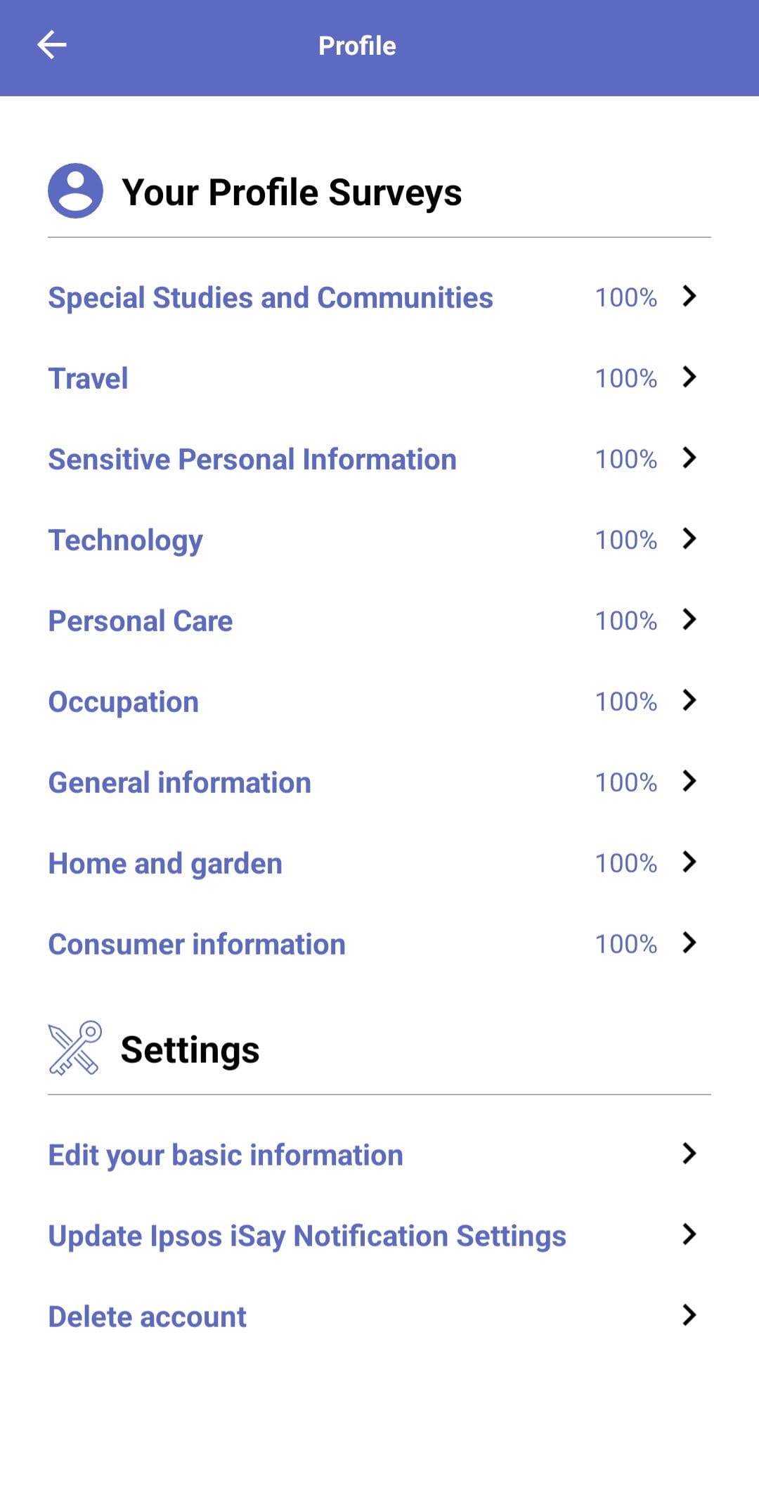 Ipsos iSay profile questions