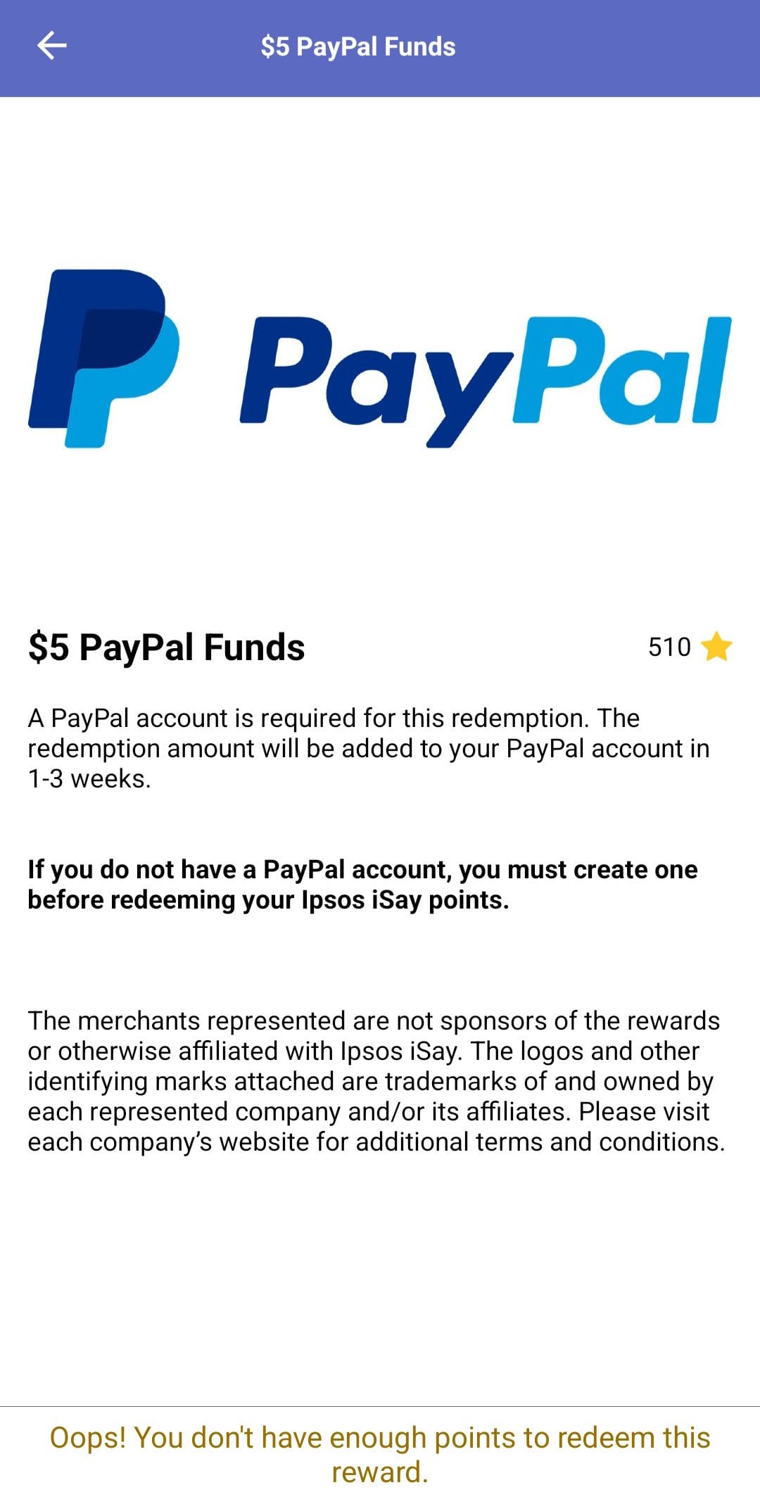 Ipsos iSay paypal