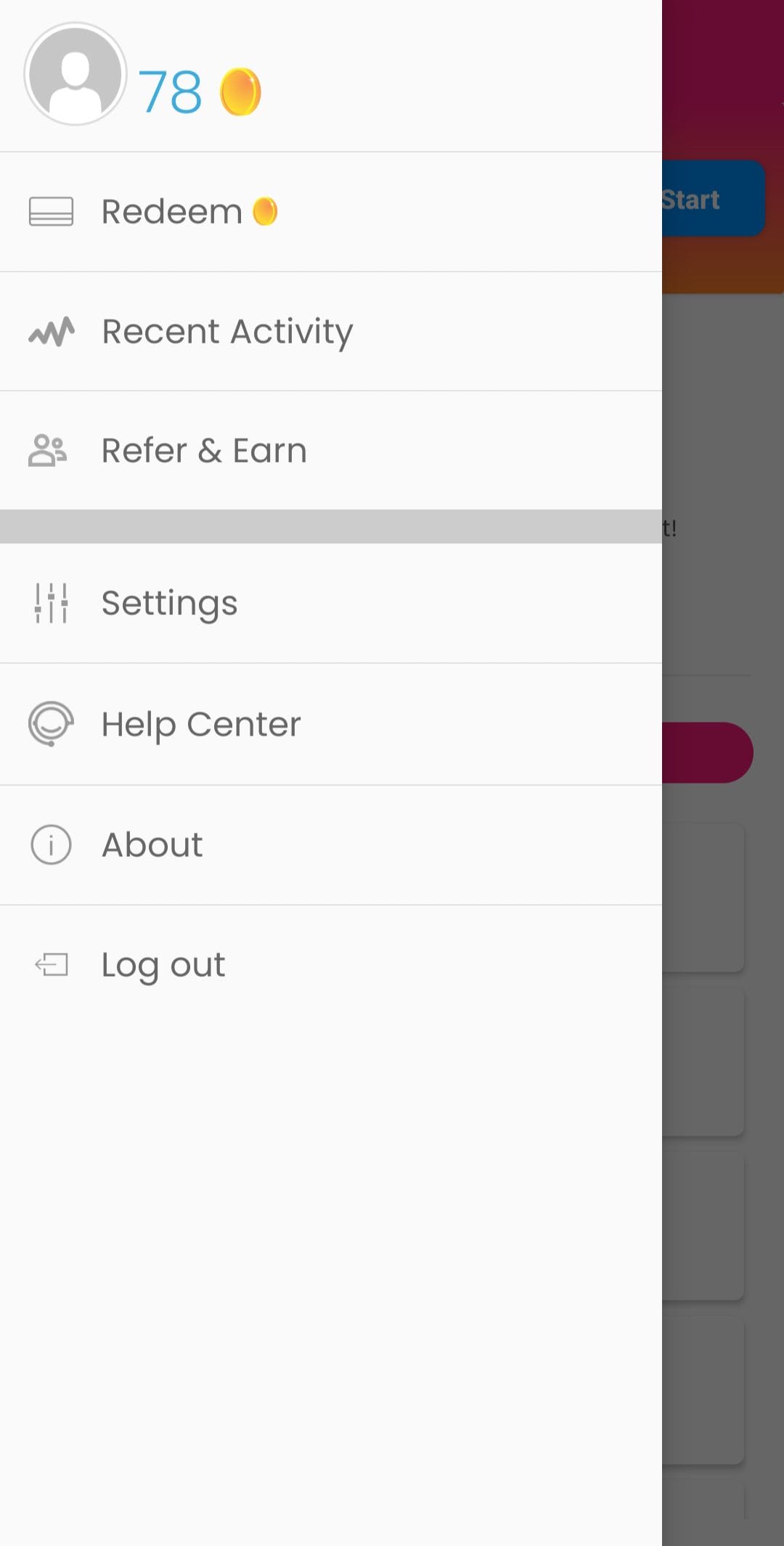 Poll Pay profile menu