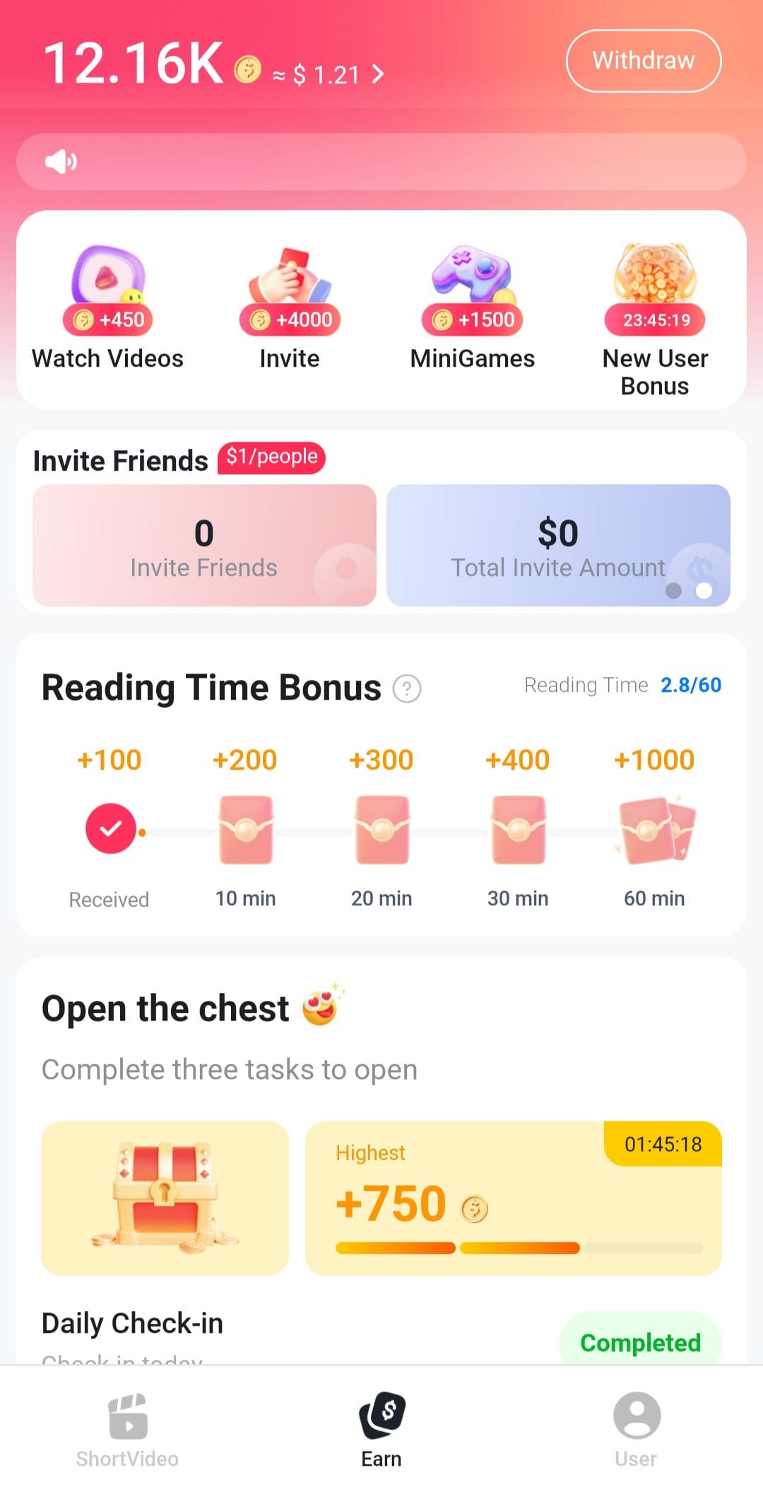 Reel Rush earn rewards