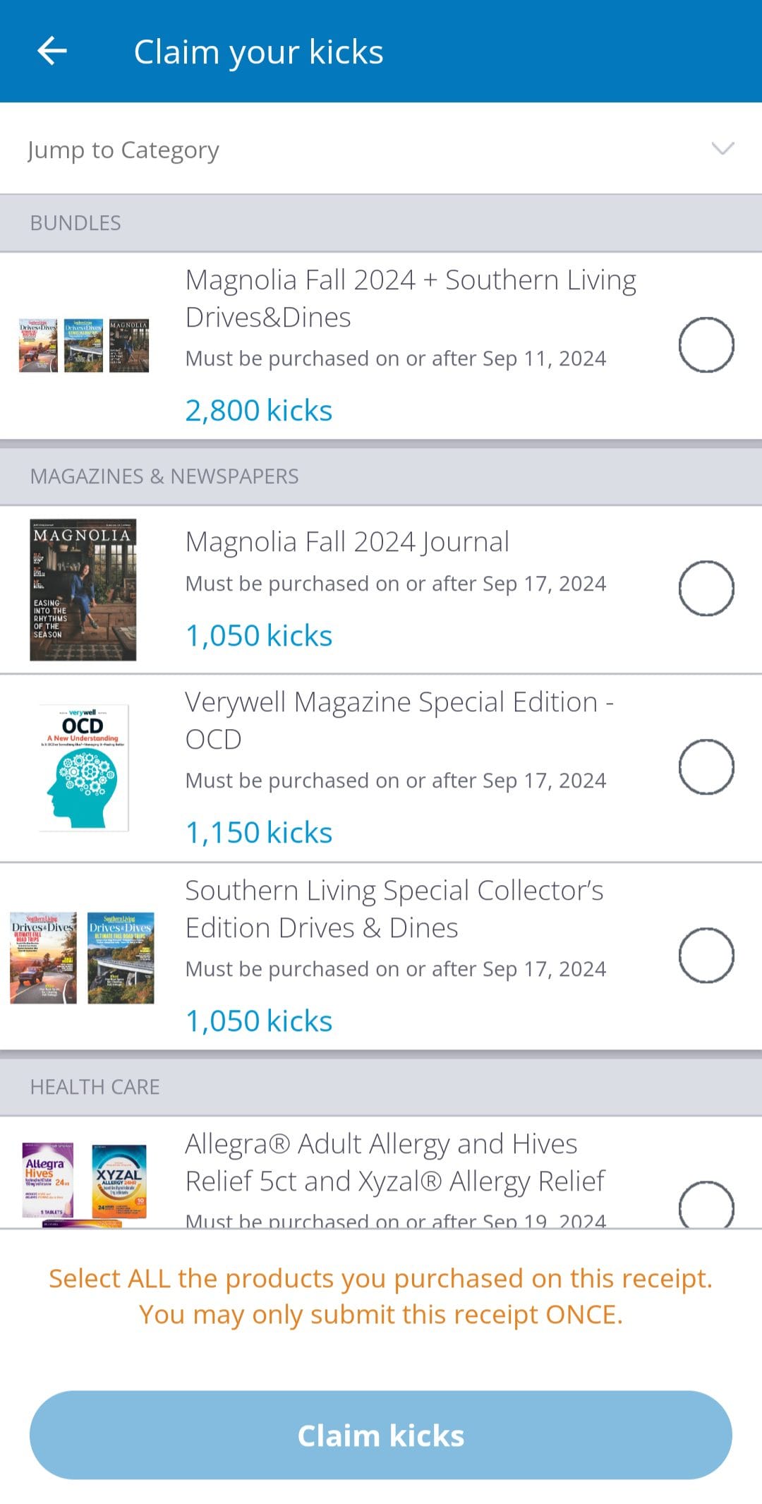 Shopkick scan receipts