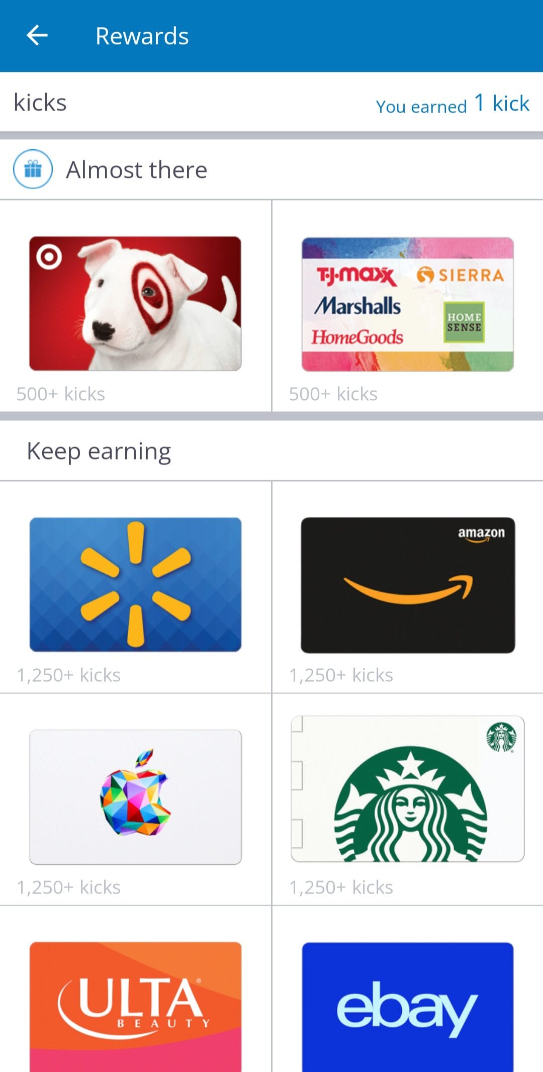 Shopkick gift cards