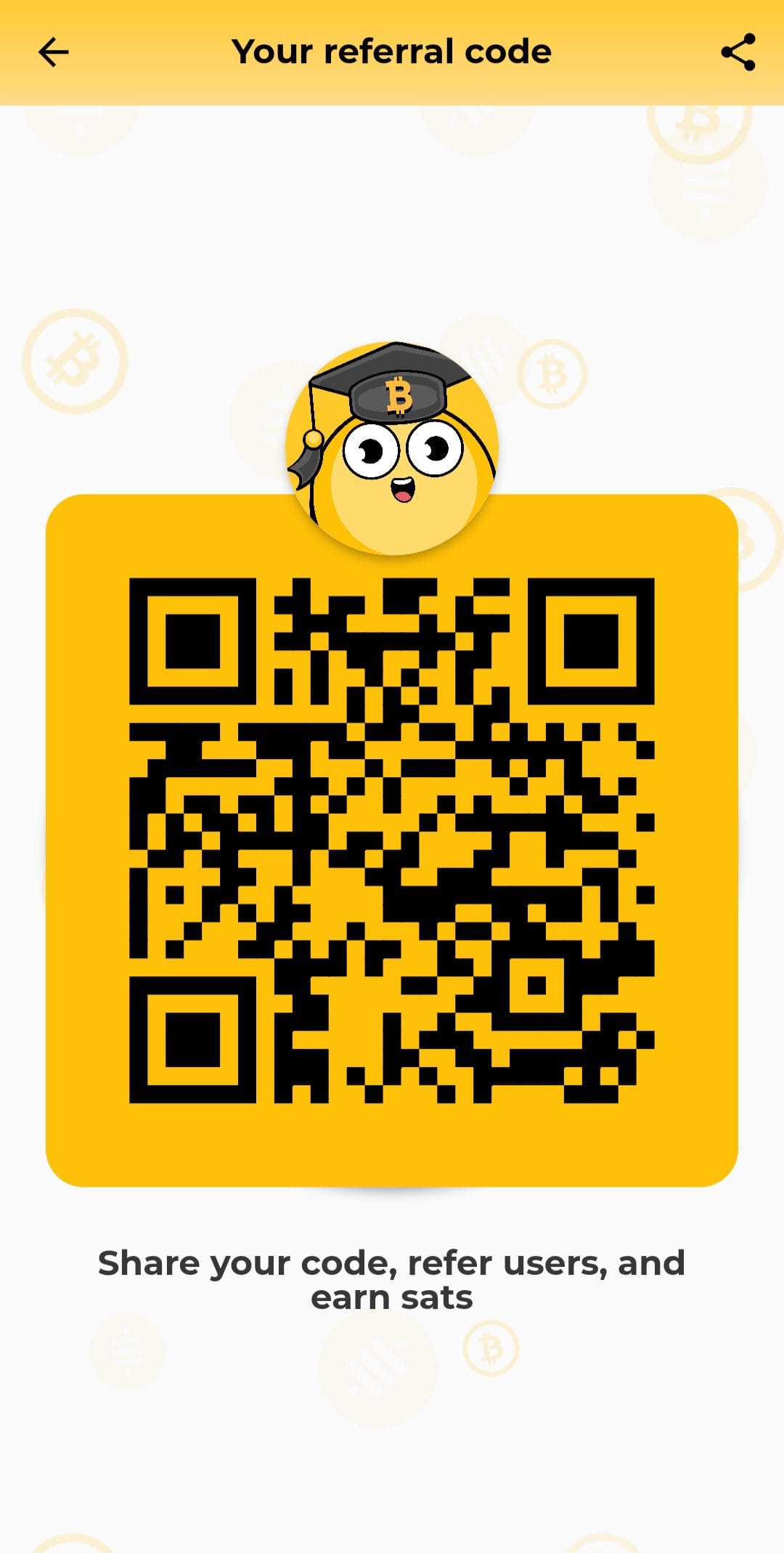 Simple Bitcoin invite QR Code