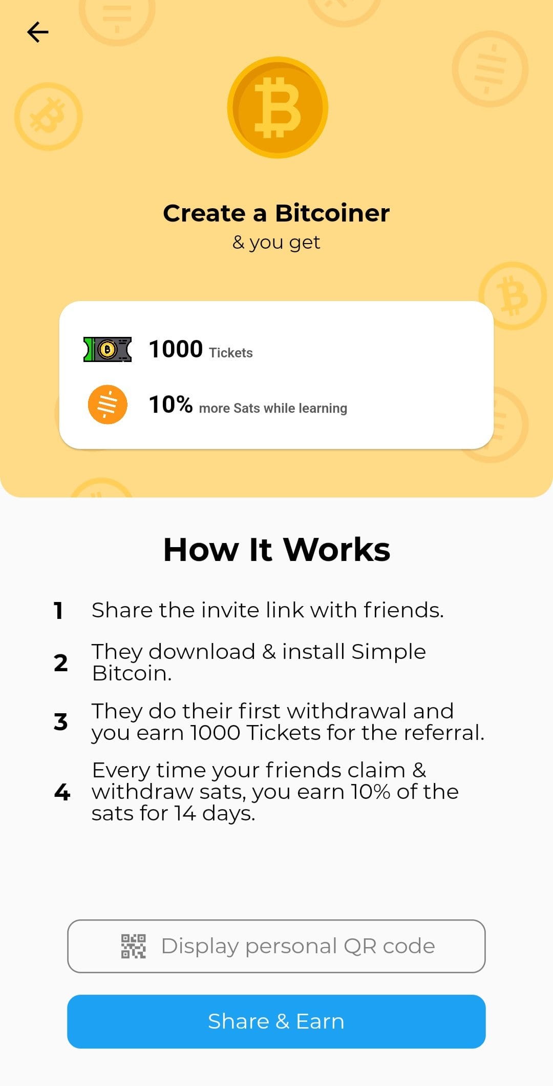 Simple Bitcoin Referral Code