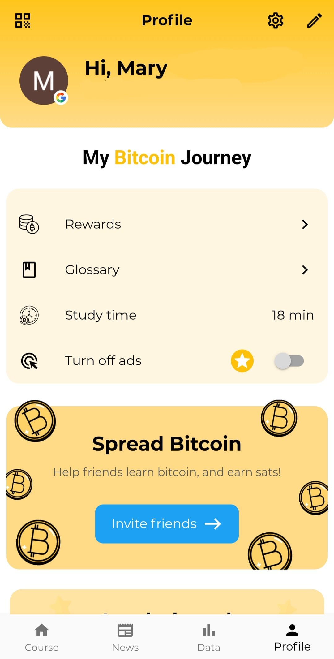 Simple Bitcoin profile