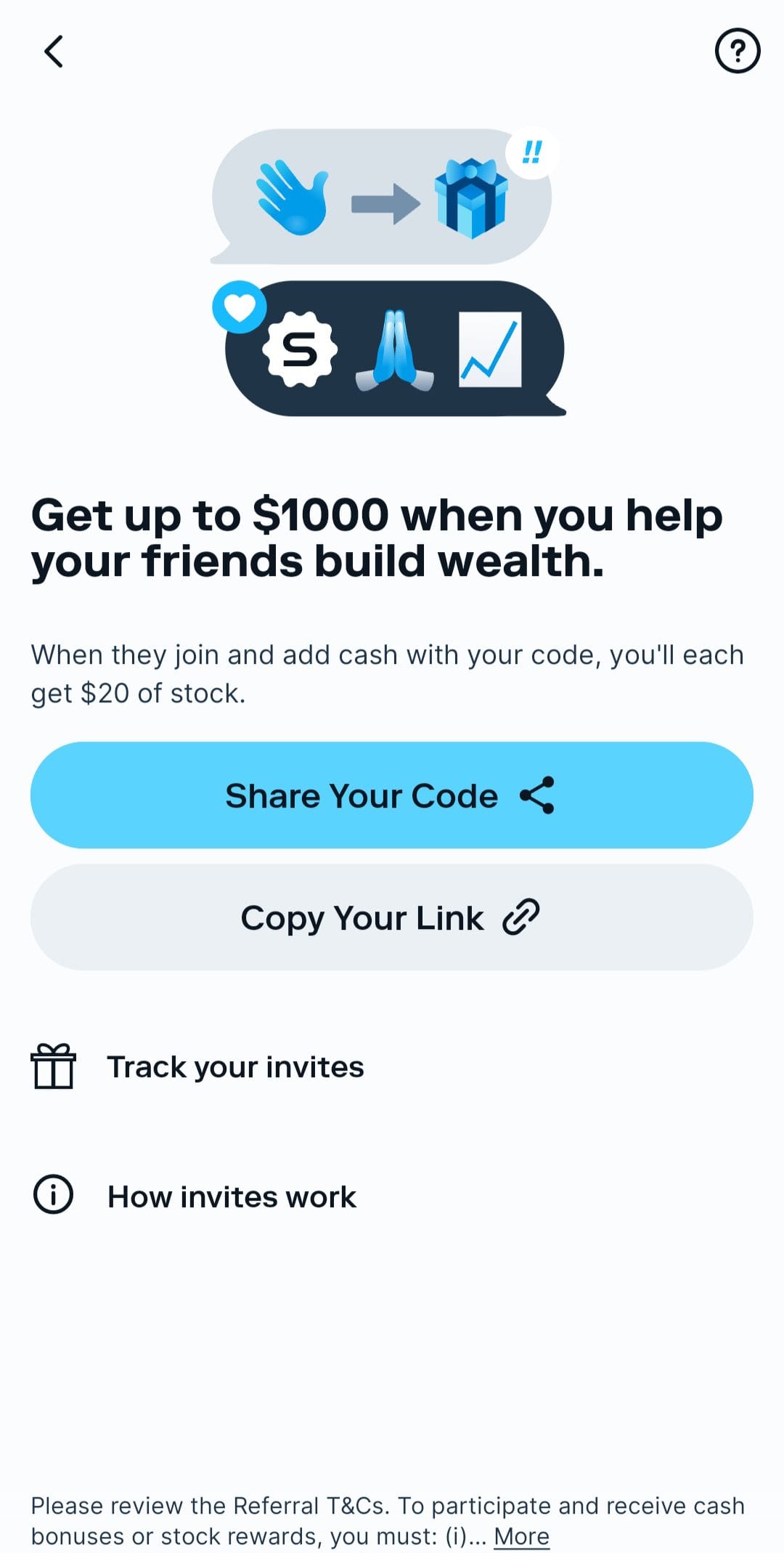 Stash referral code