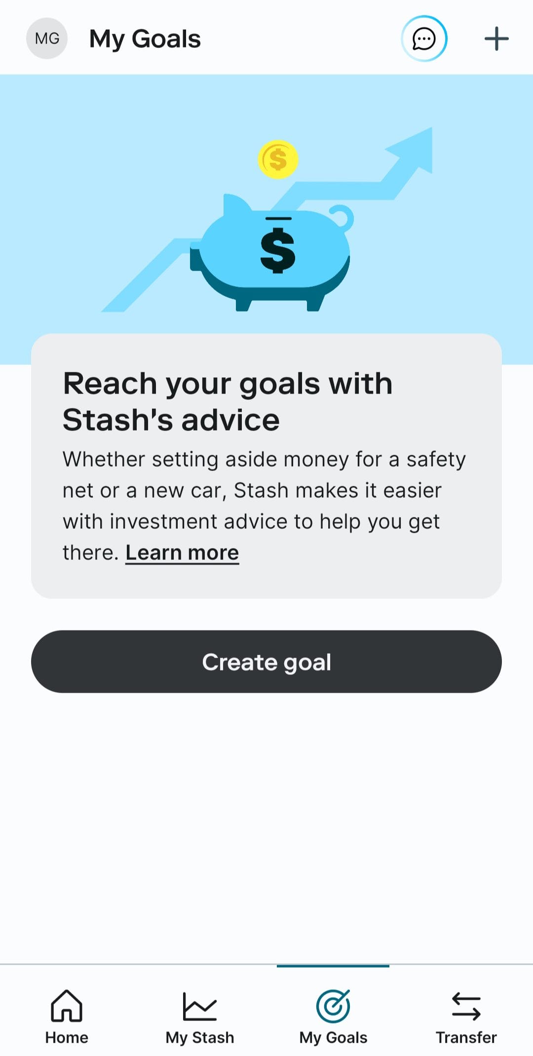 Stash create goals