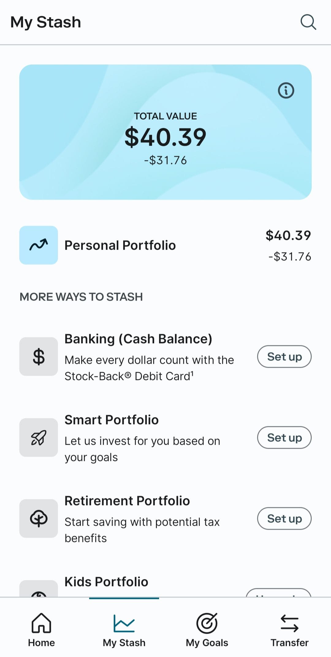 Stash my portfolio