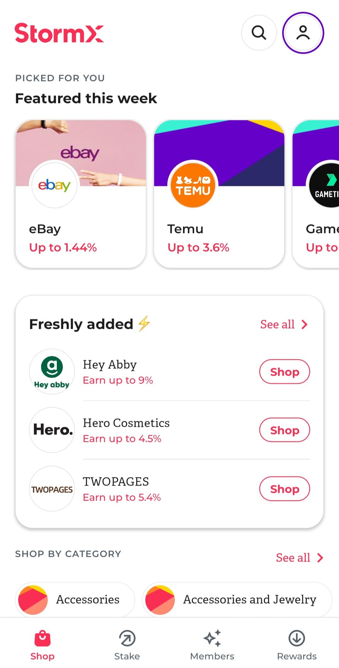 StormX earn cashback