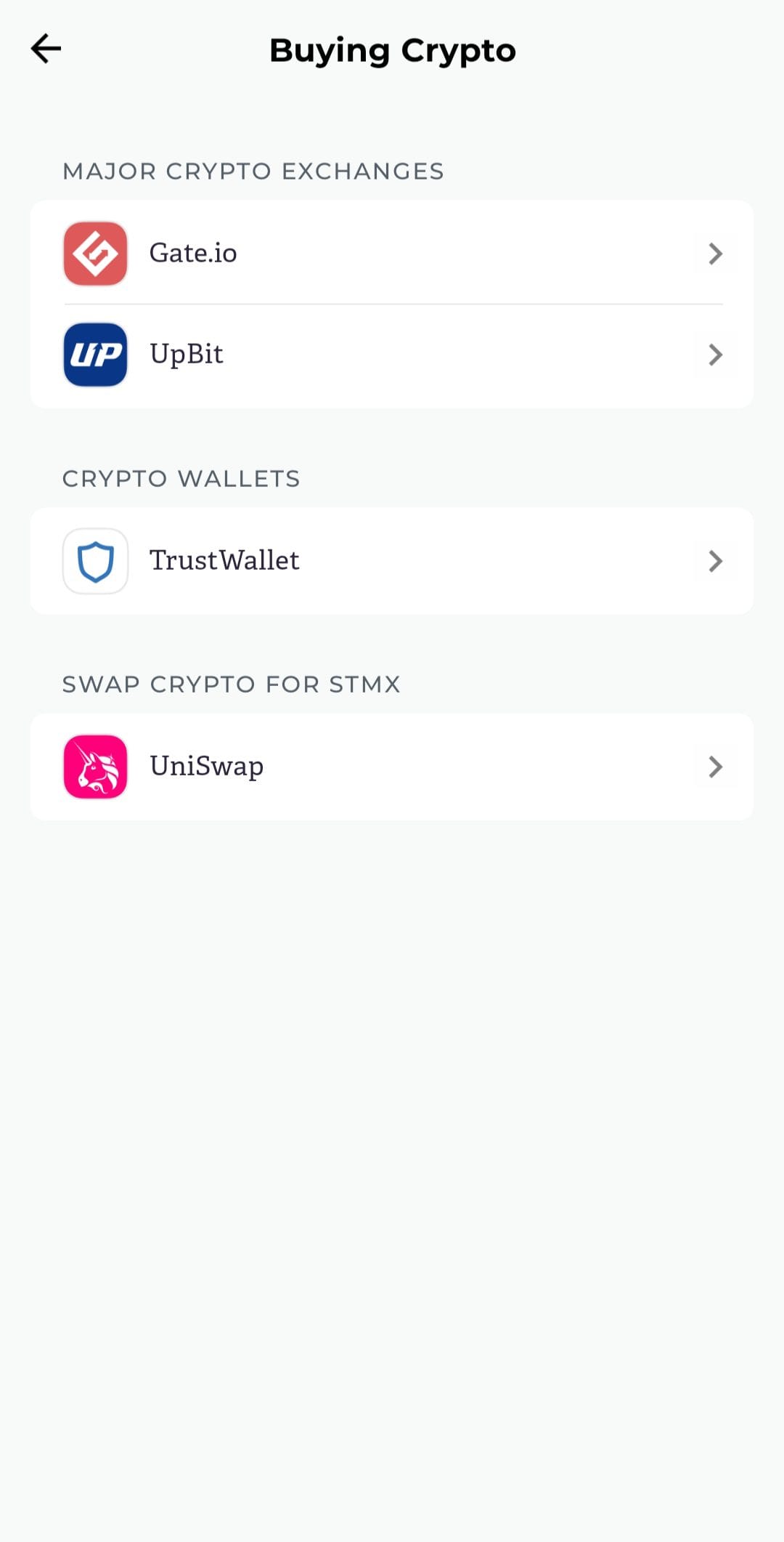 StormX buy crypto