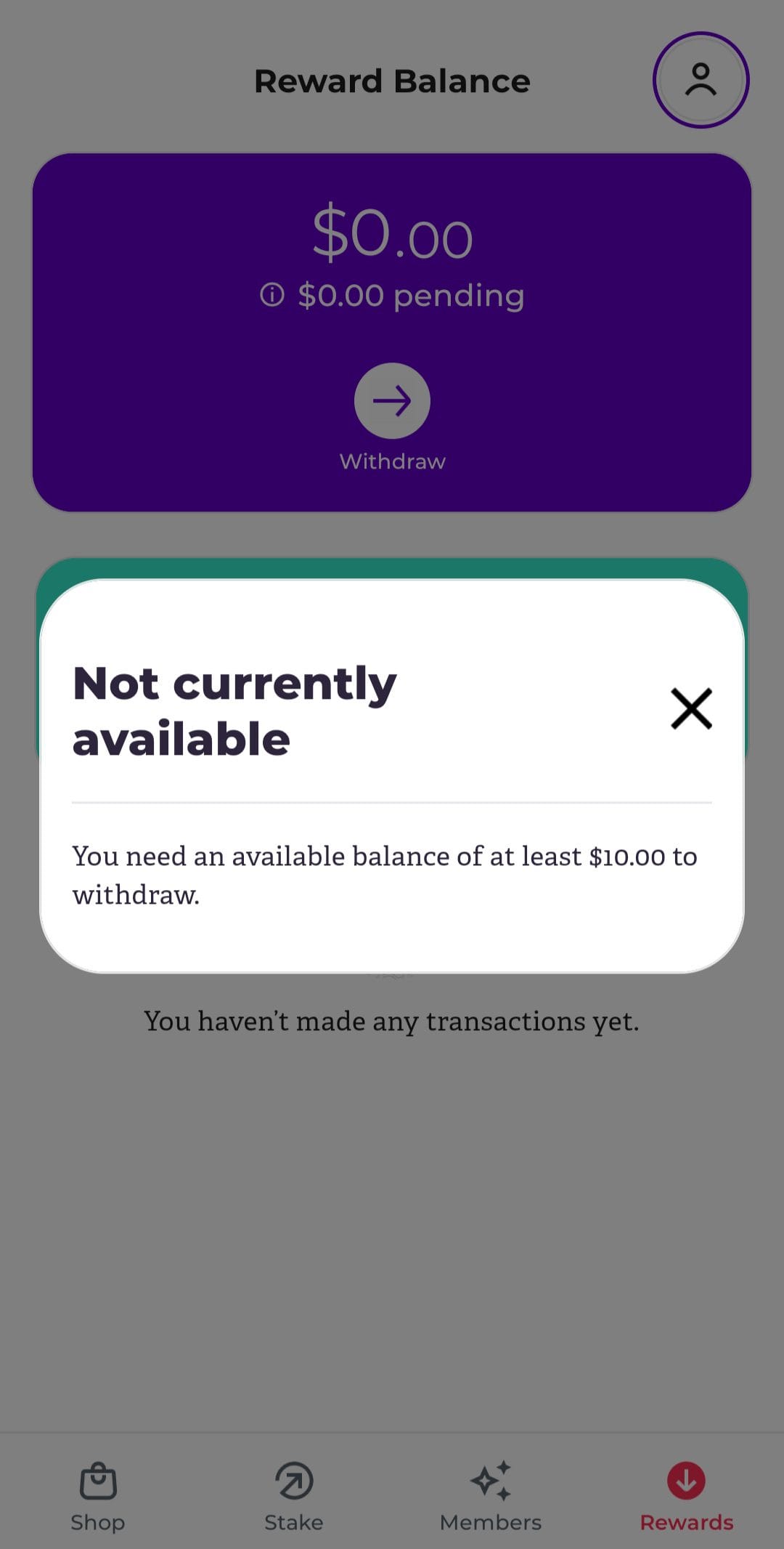 StormX cashout minimum