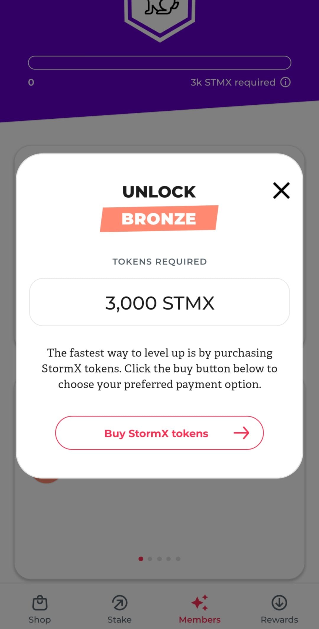 StormX level up