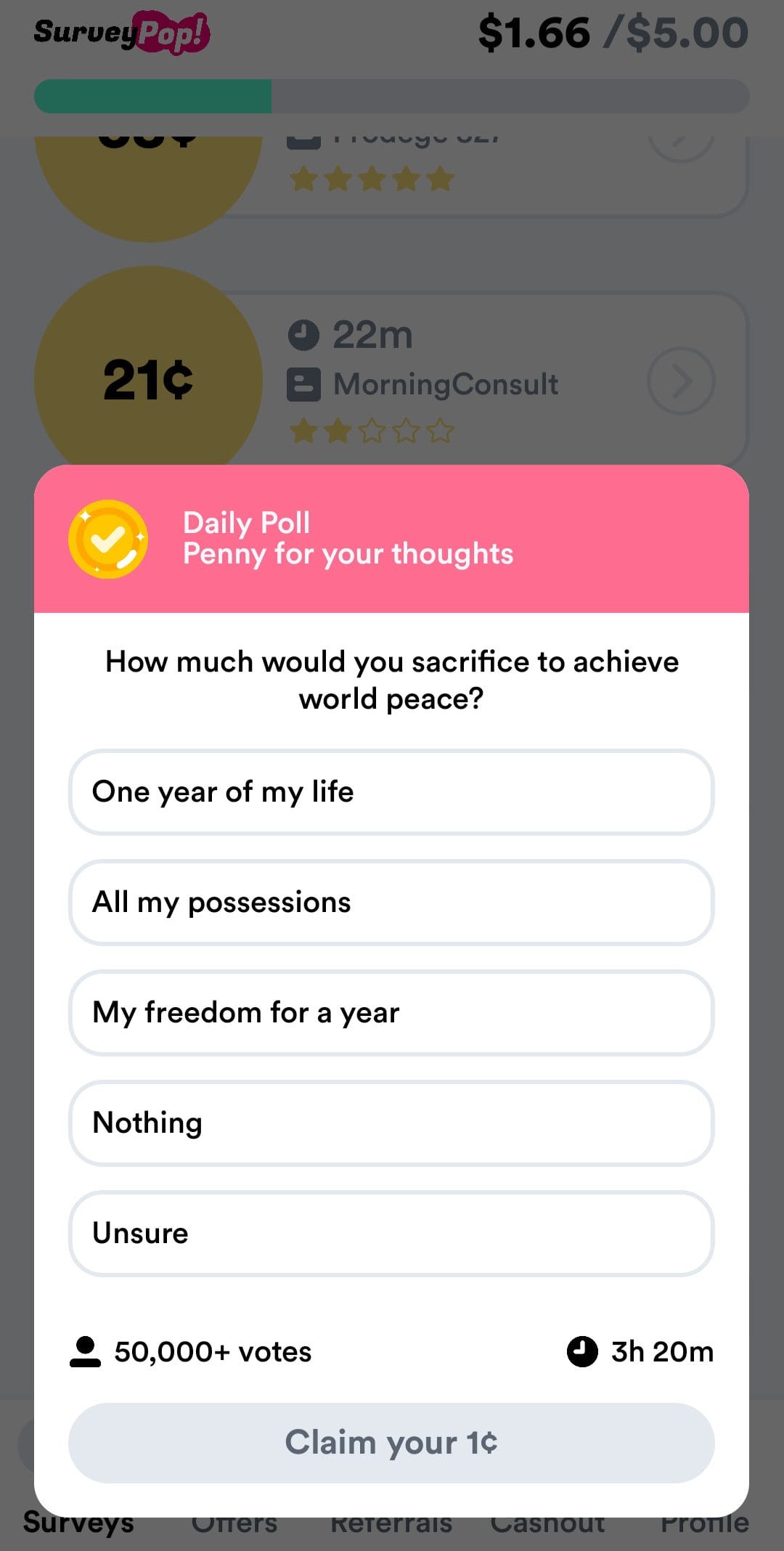 Survey Pop daily polls