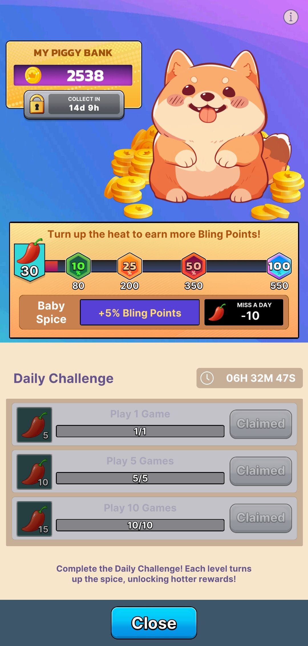 Sweet Bitcoin daily challenges