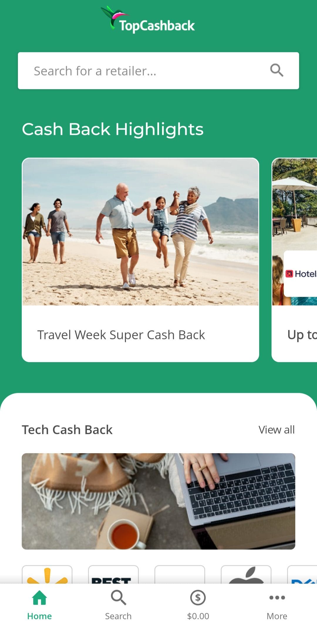 TopCashback earn cashback