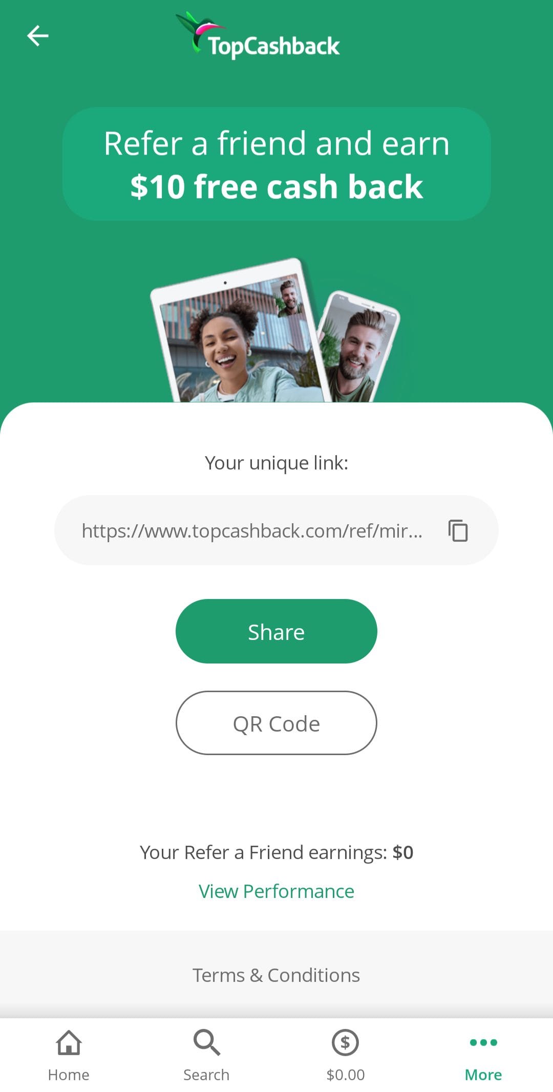 TopCashback referral code