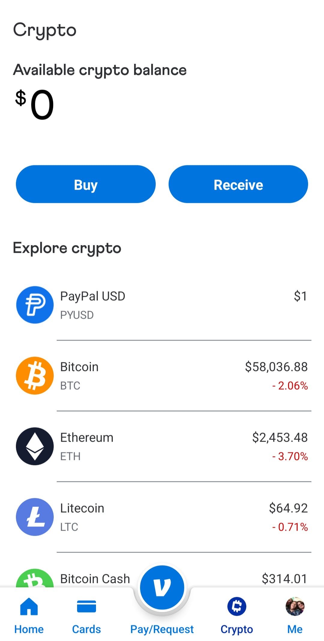 Venmo crypto