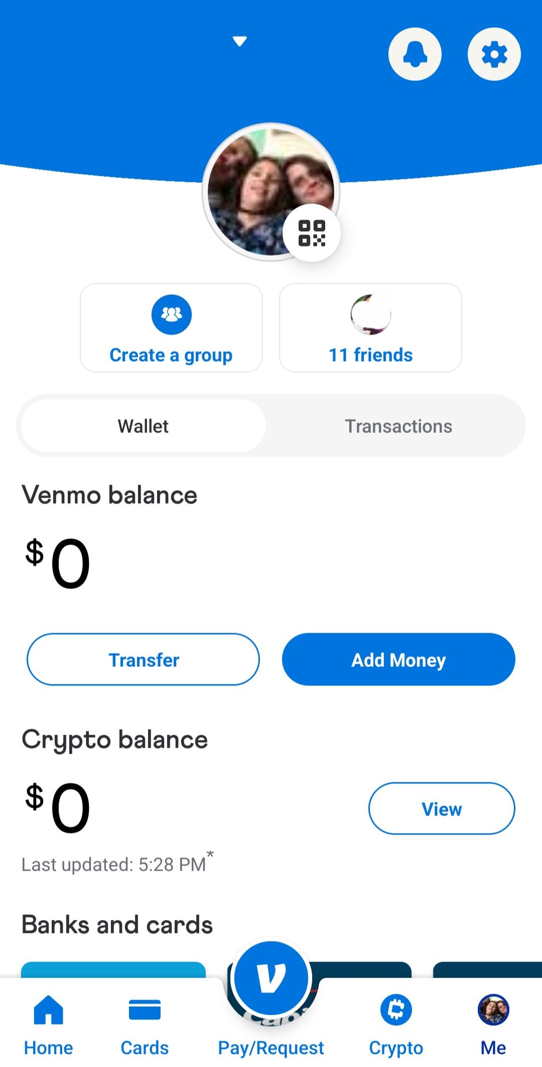 Venmo balance