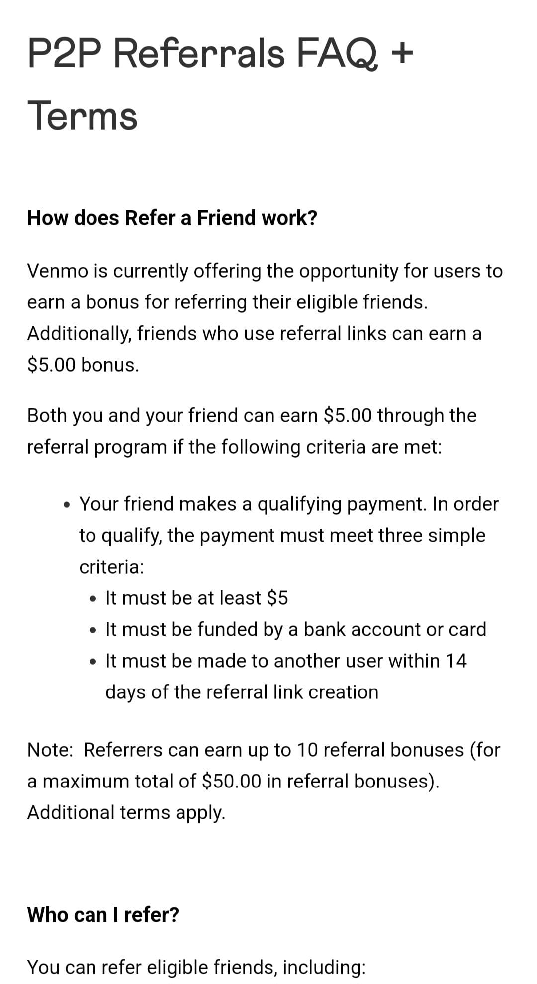 Venmo referral program