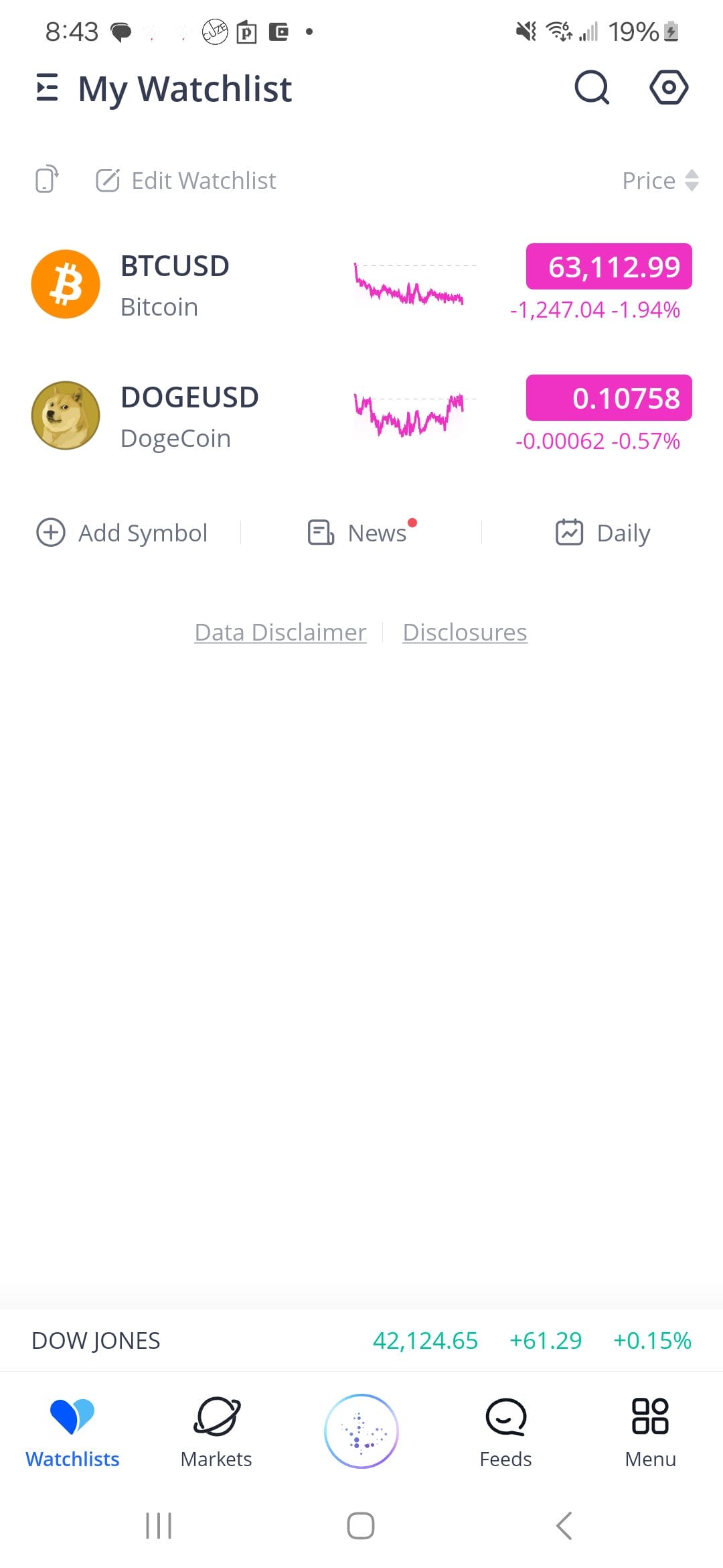 Webull my watchlist