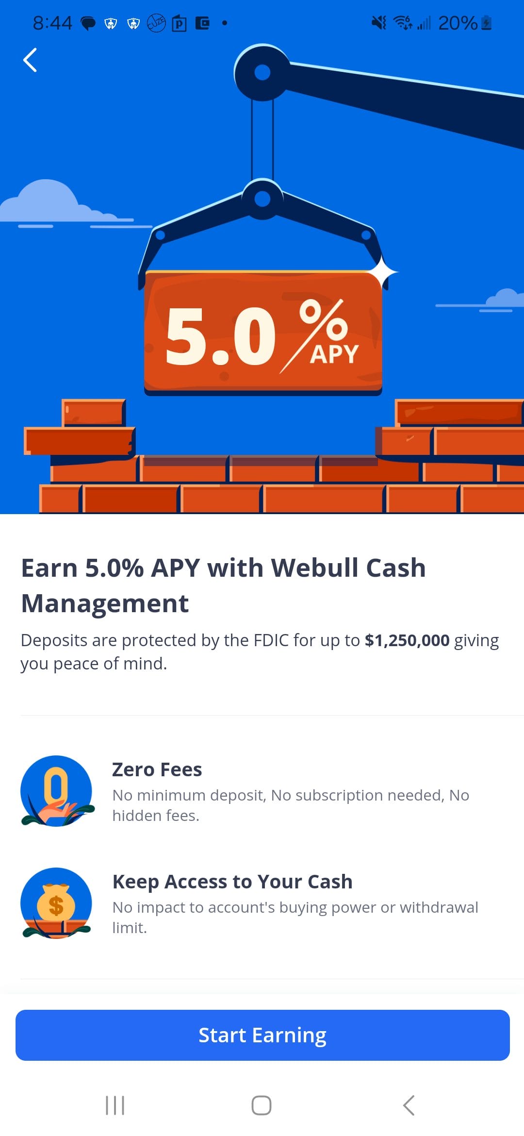 Webull cash management