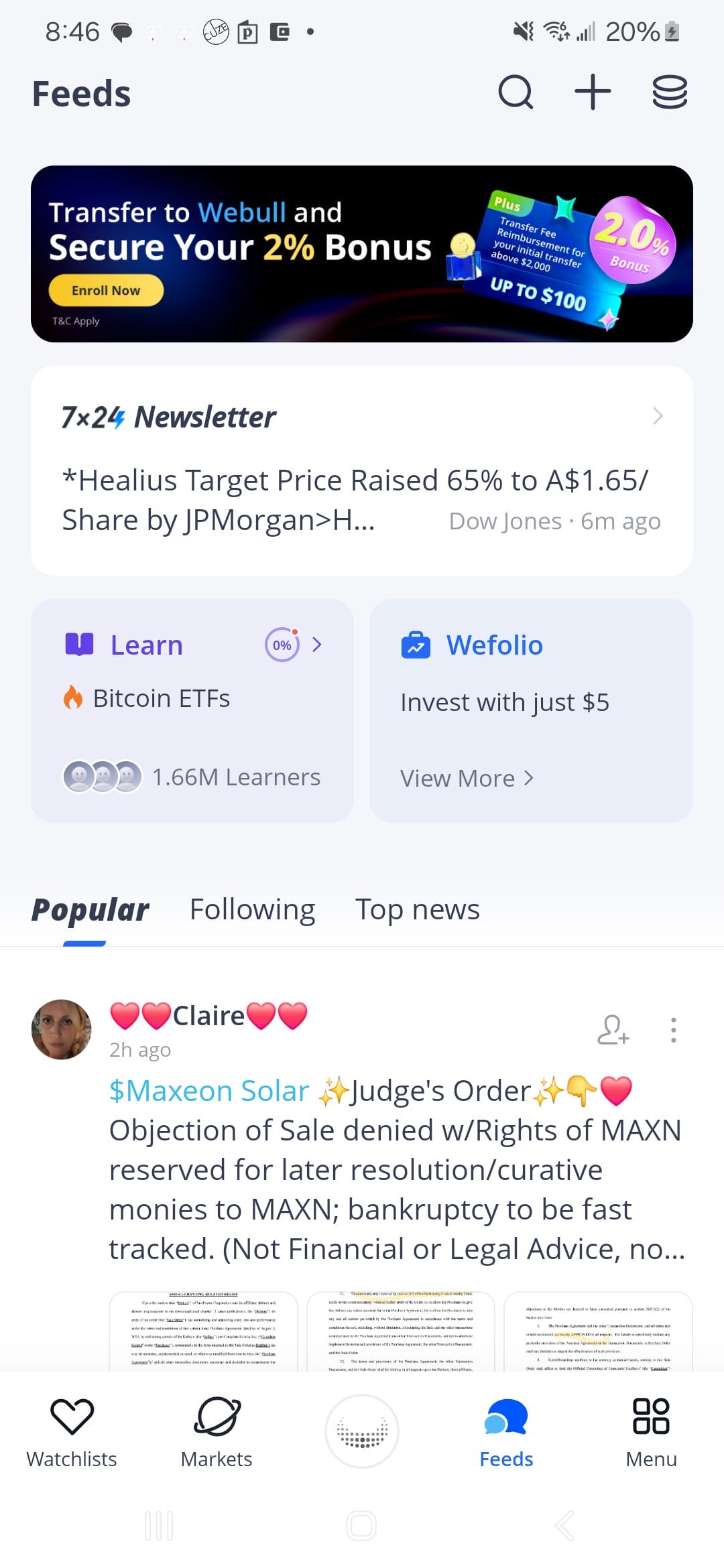 Webull newsletter