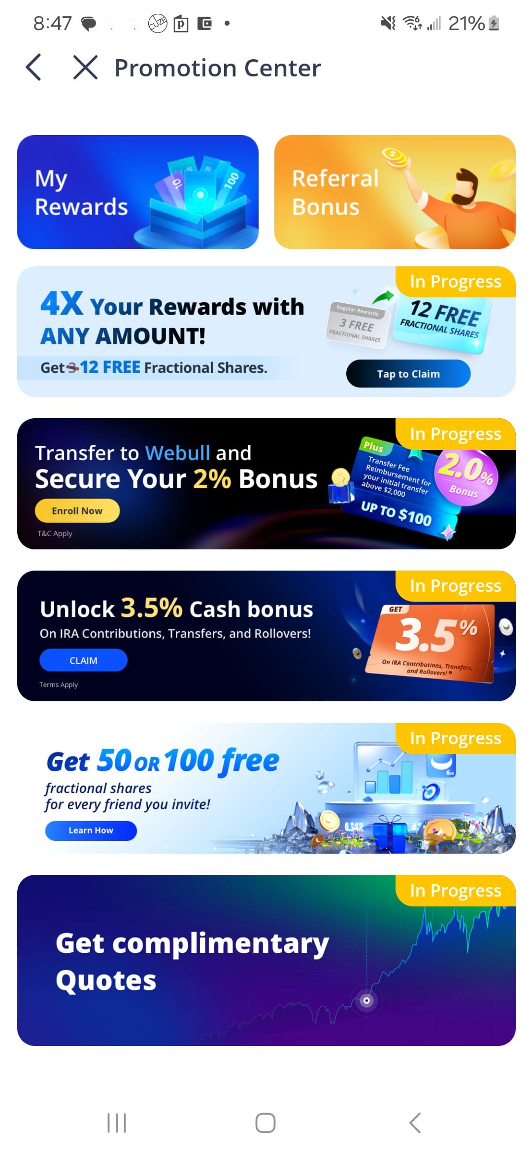 Webull promotions