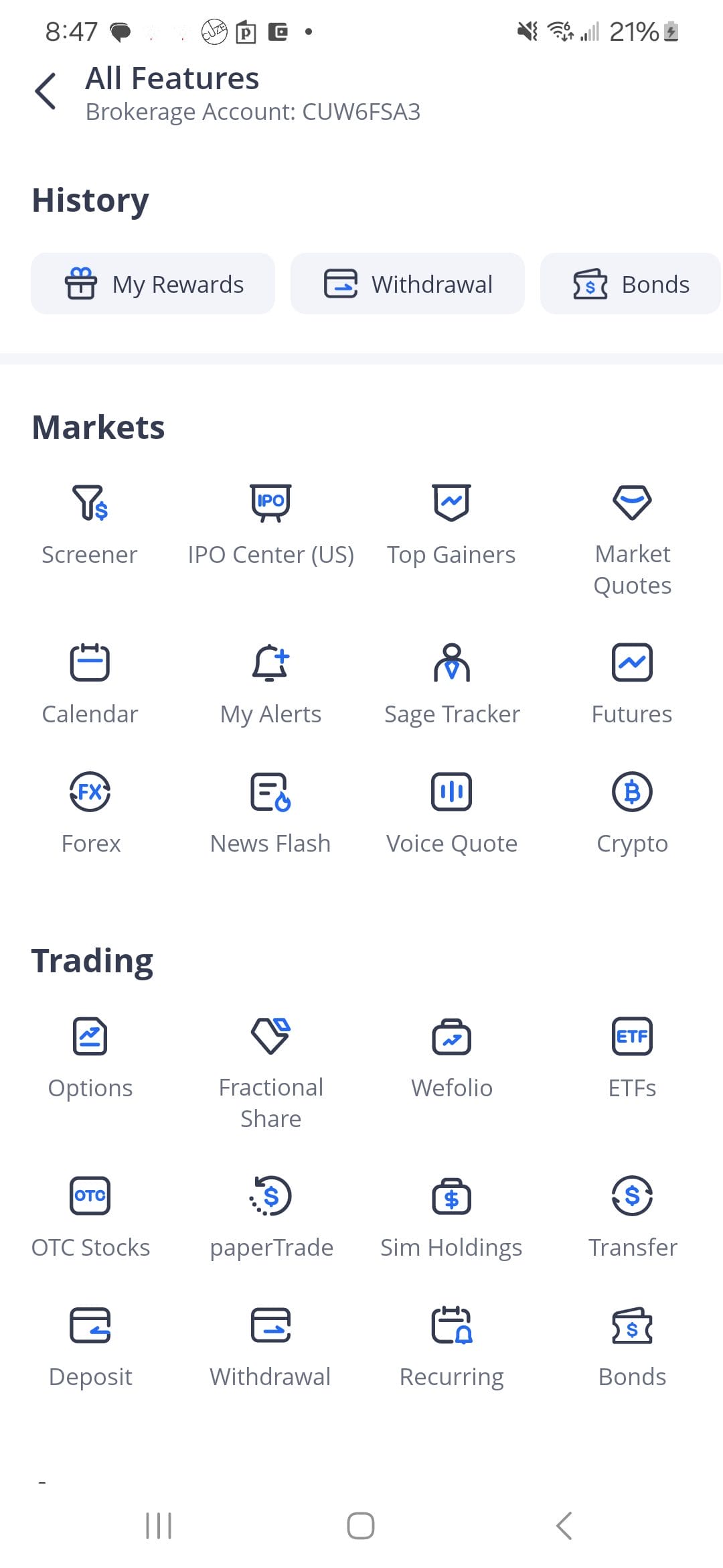 Webull features