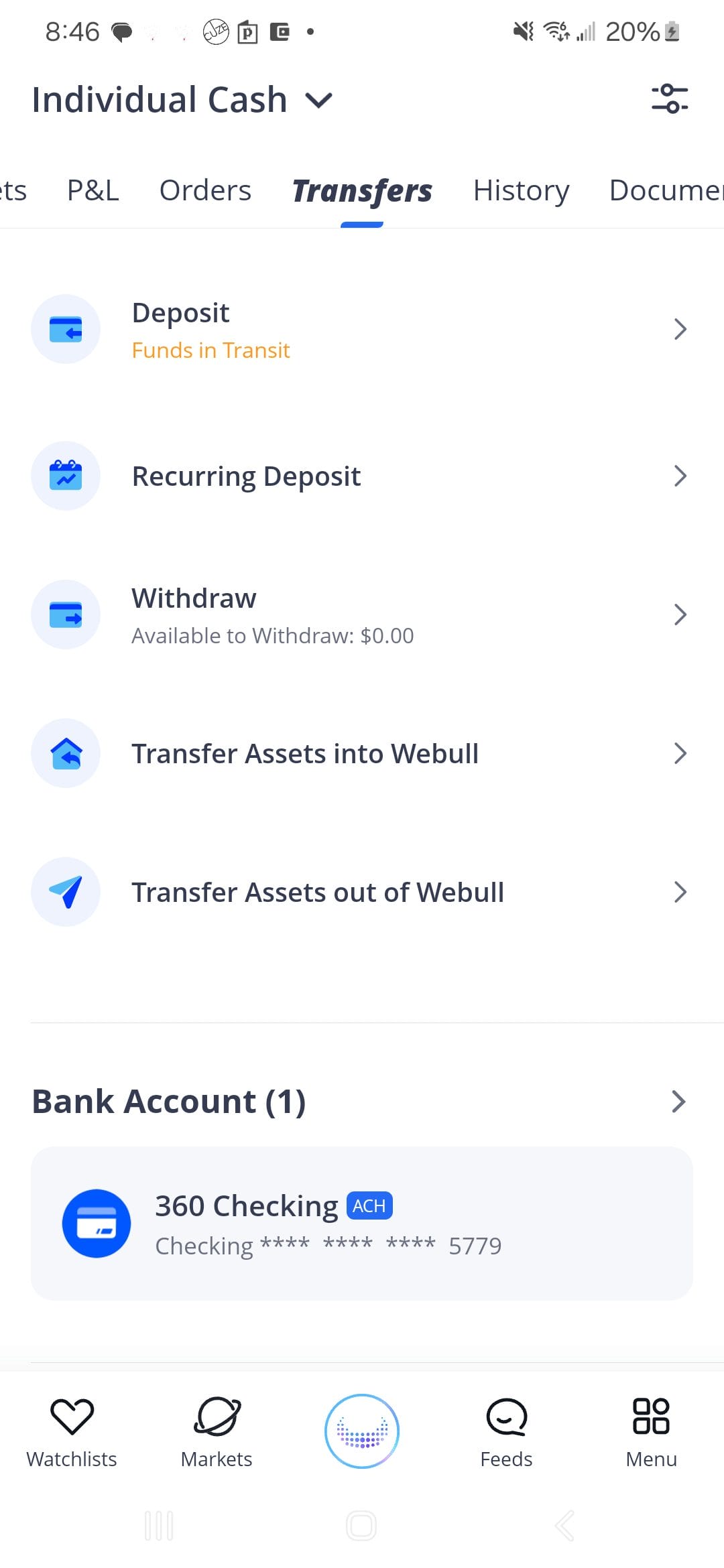 Webull transfers